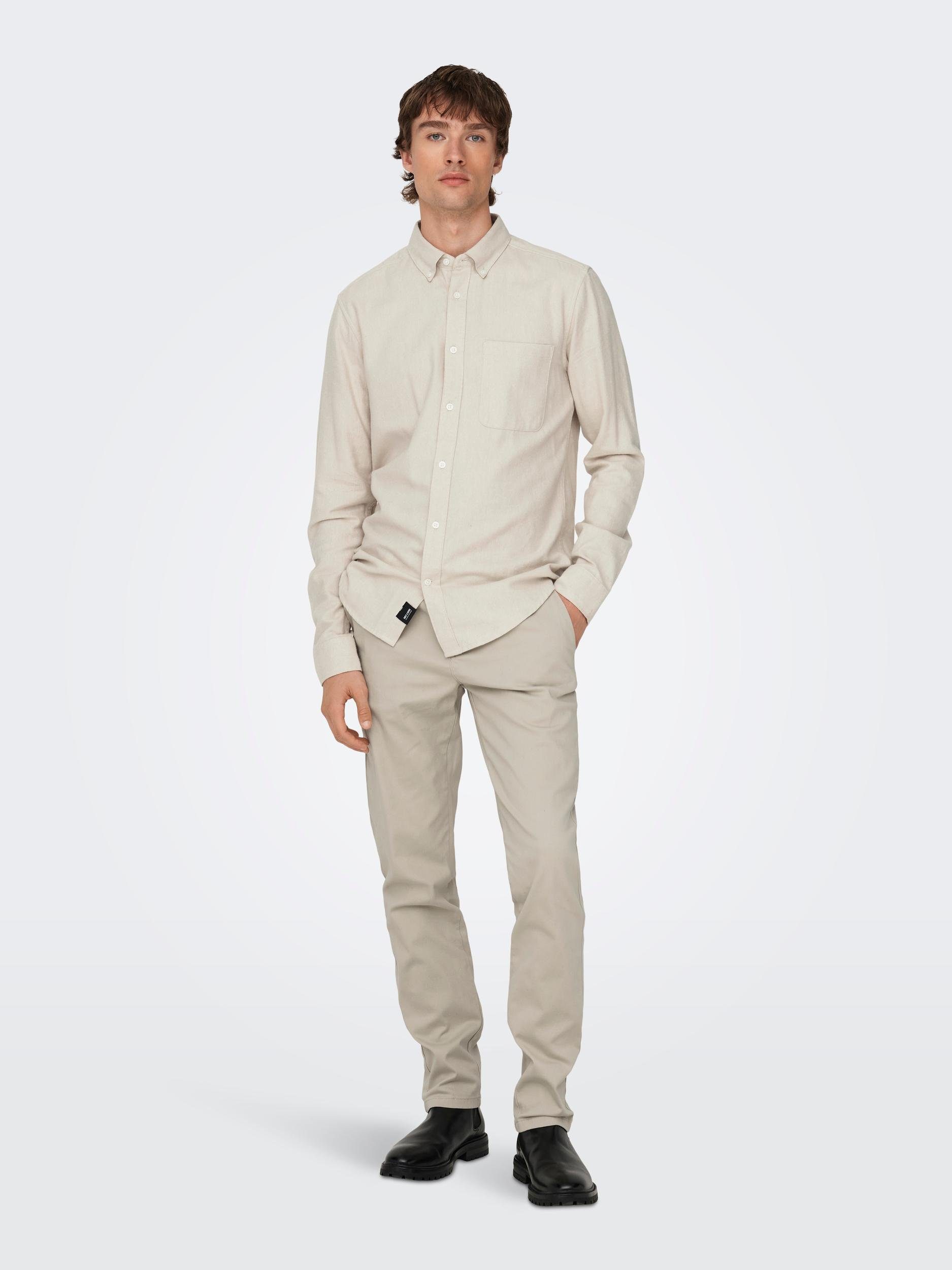 ONLY & SONS Overhemd met lange mouwen ONSGUDMUND SLIM 1-PKT SOLID SHIRT NOOS