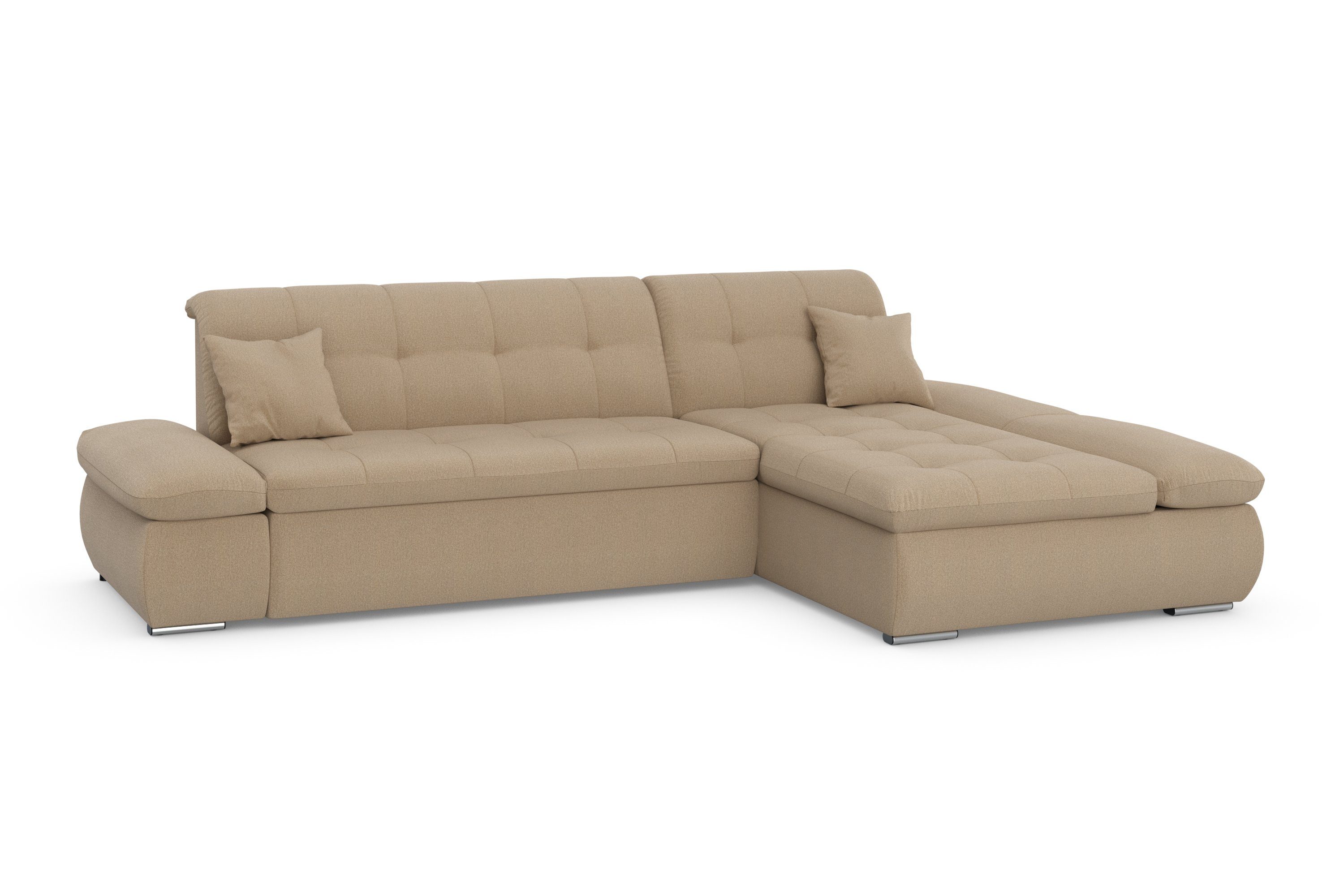 DOMO collection Hoekbank Moric bxdxh 300x172x80 cm, ook in cord, L-model XXL-formaat, optioneel ook met slaapbank functie en verstelling armleuning,