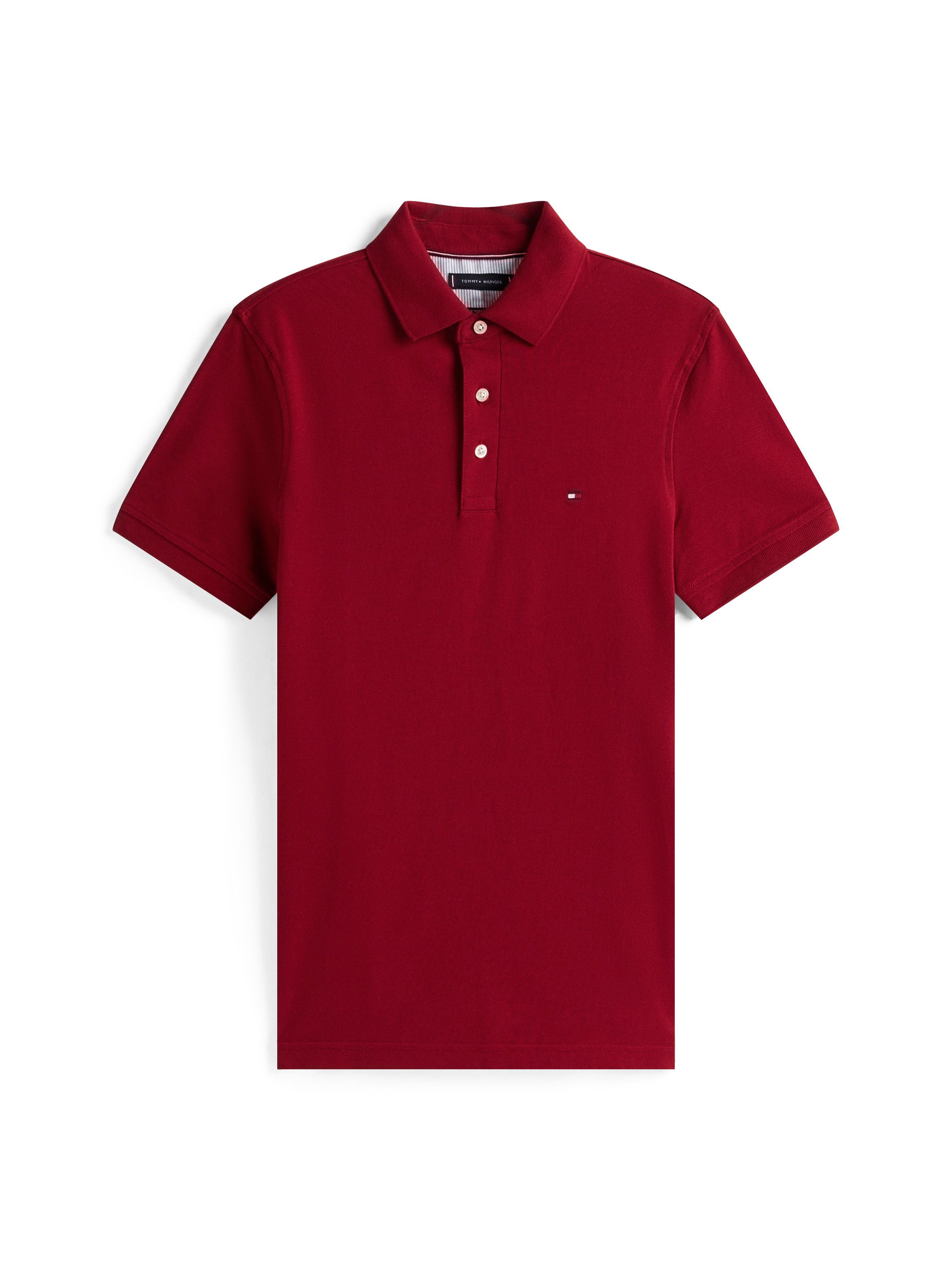 Tommy Hilfiger Poloshirt 1985 SLIM POLO Merkborduurwerk, van katoen-piqué