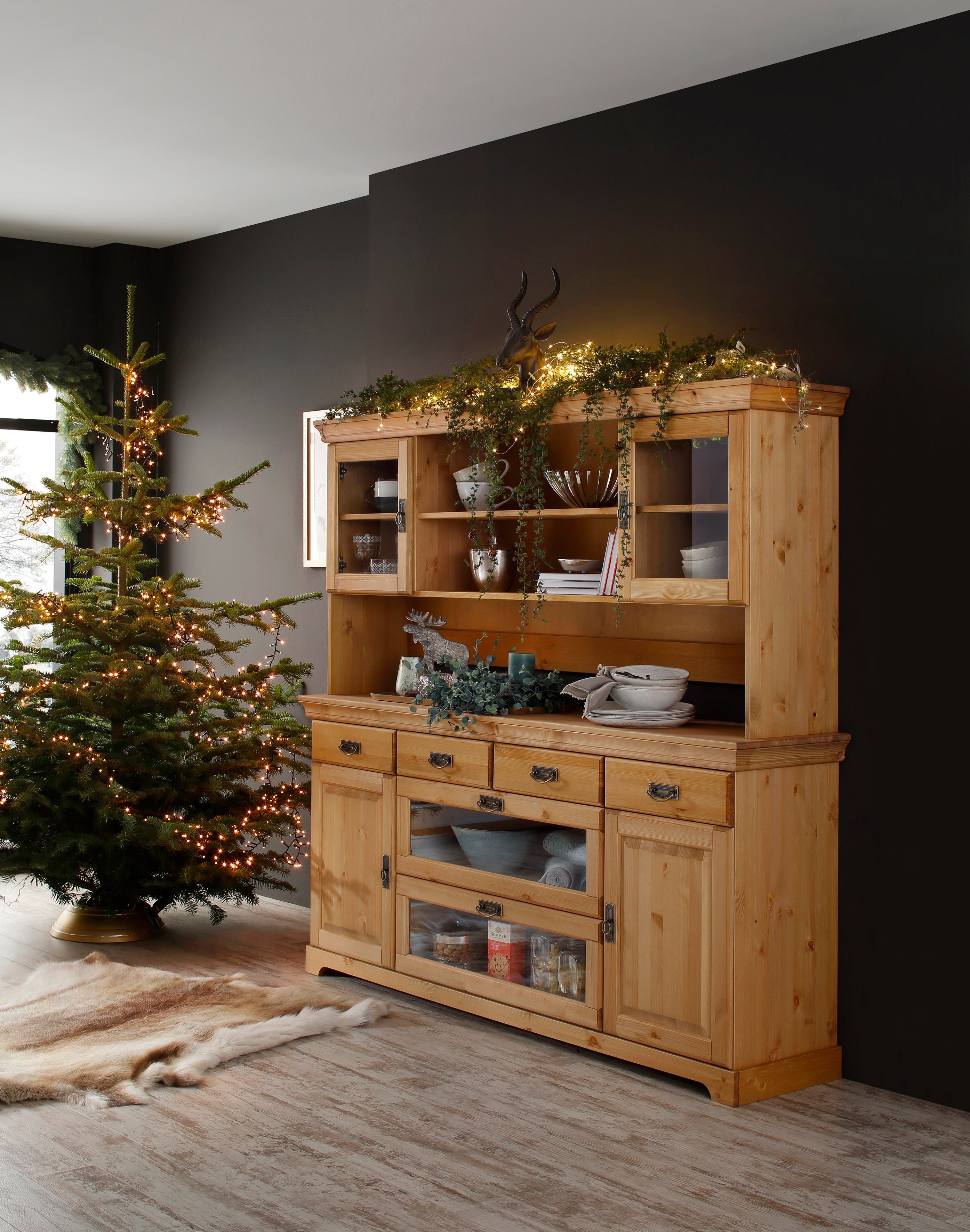 Home affaire Buffetkast Rügen gecertificeerd massief hout, in landhuisstijl