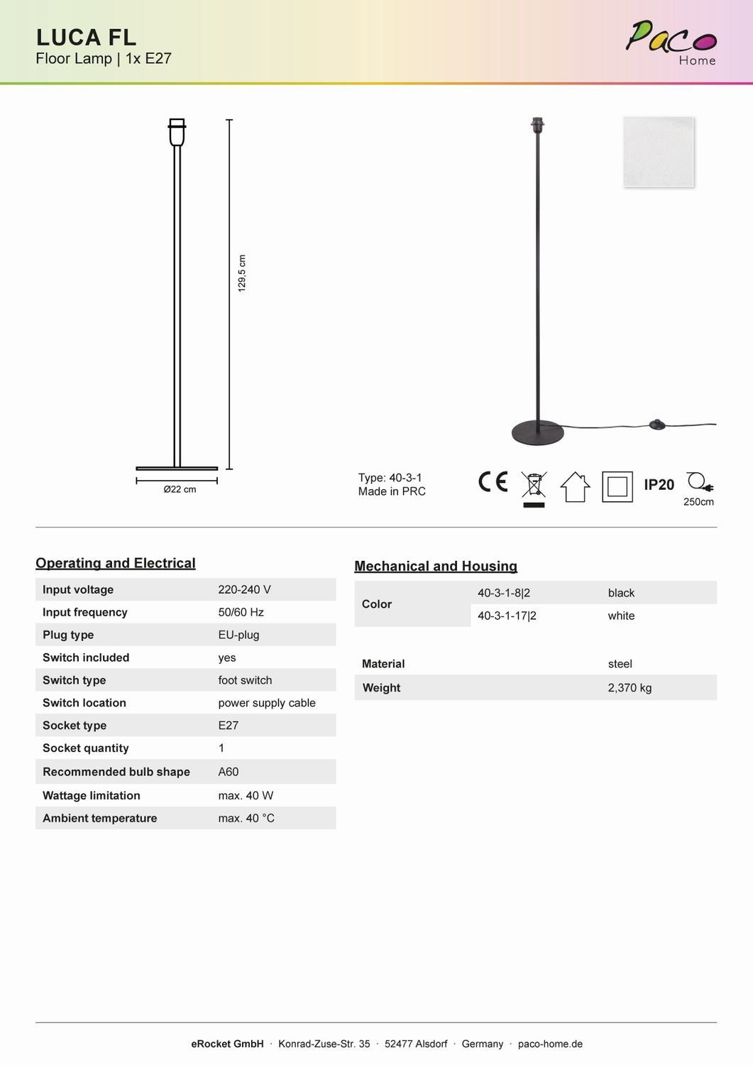 Paco Home Staande lamp Tweet 462 Lamp kinderkamer kindlamp babykamer E27 regenboog zon wolken