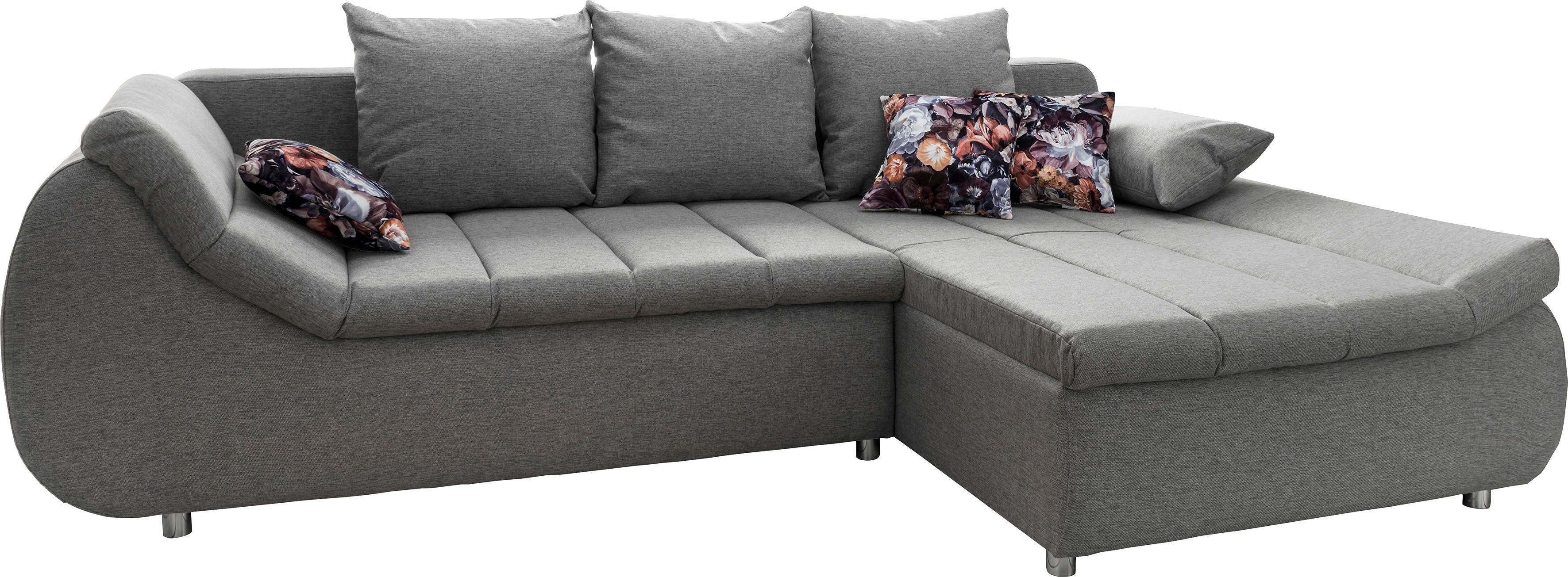 INOSIGN Hoekbank Imola elegant en modern, actuele stiksels in de zitting, comfortabel, L-vorm