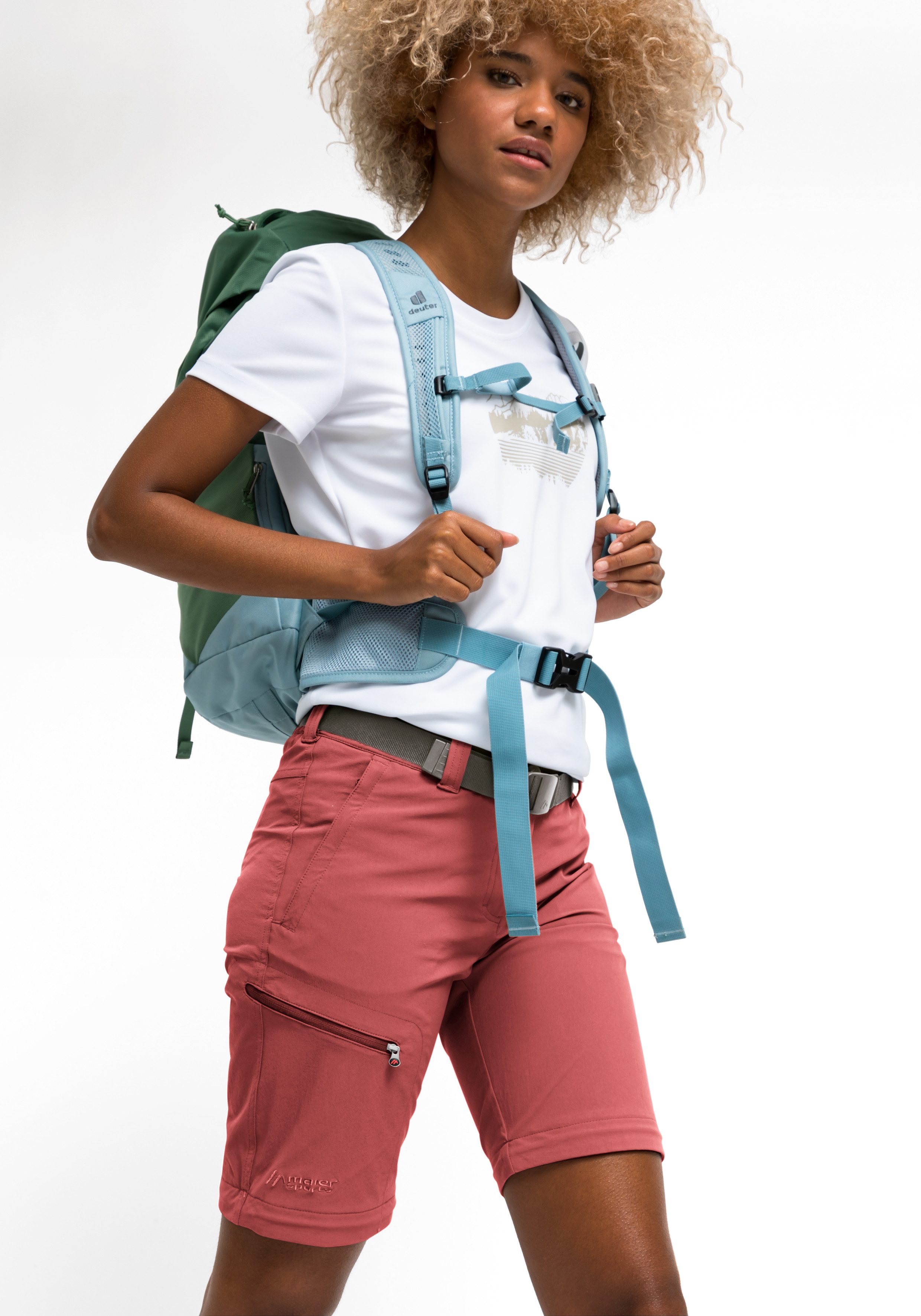 Maier Sports Functionele broek Nata Dames wandelbroek, afritsbare outdoorbroek, 3 zakken, regular fit