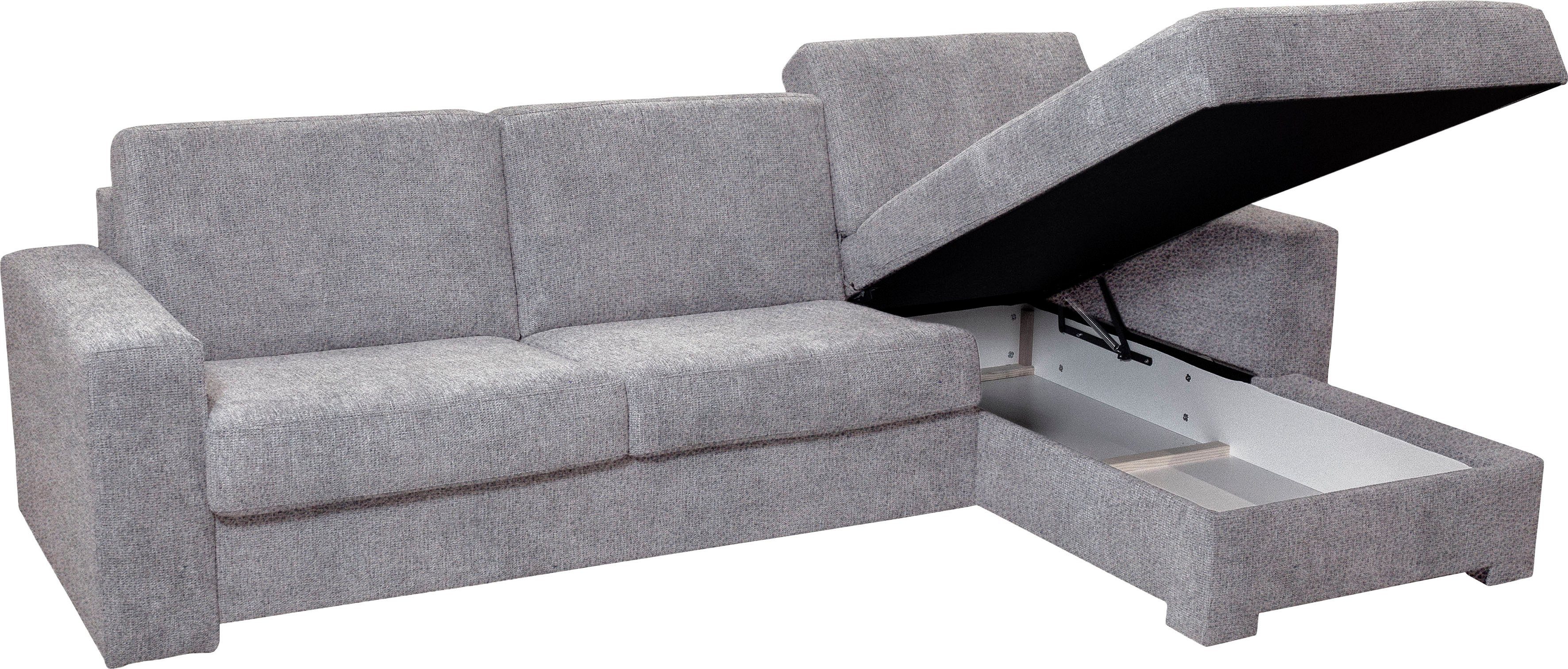Home affaire Hoekbank Roma "M" matras hoogte 14 cm, slaapfunctie, met ondervering,