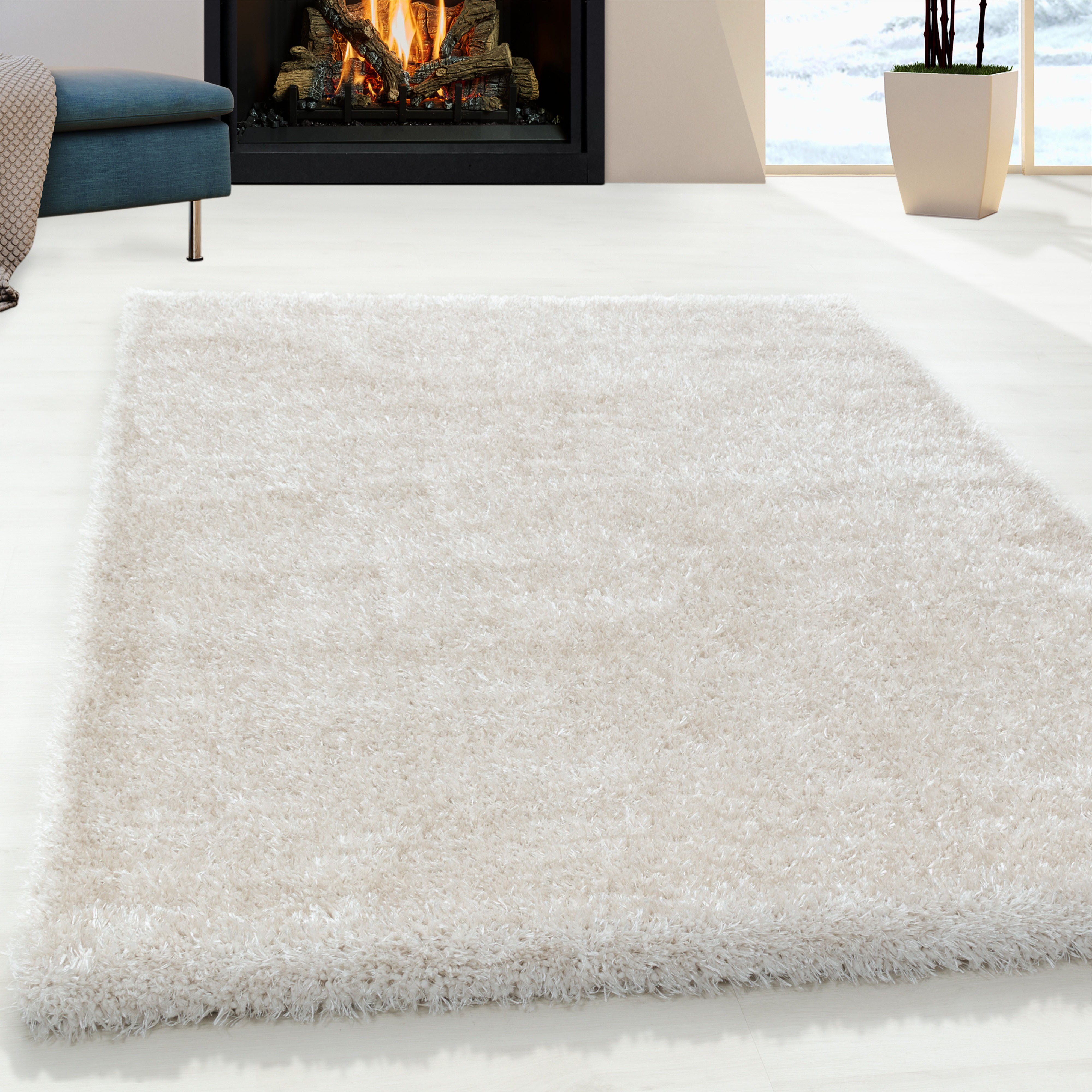Ayyildiz Teppiche Hoogpolig vloerkleed BRILLIANT 4200 moderne vloerkleden maat 120 cm x 170 cm x 50 mm beige