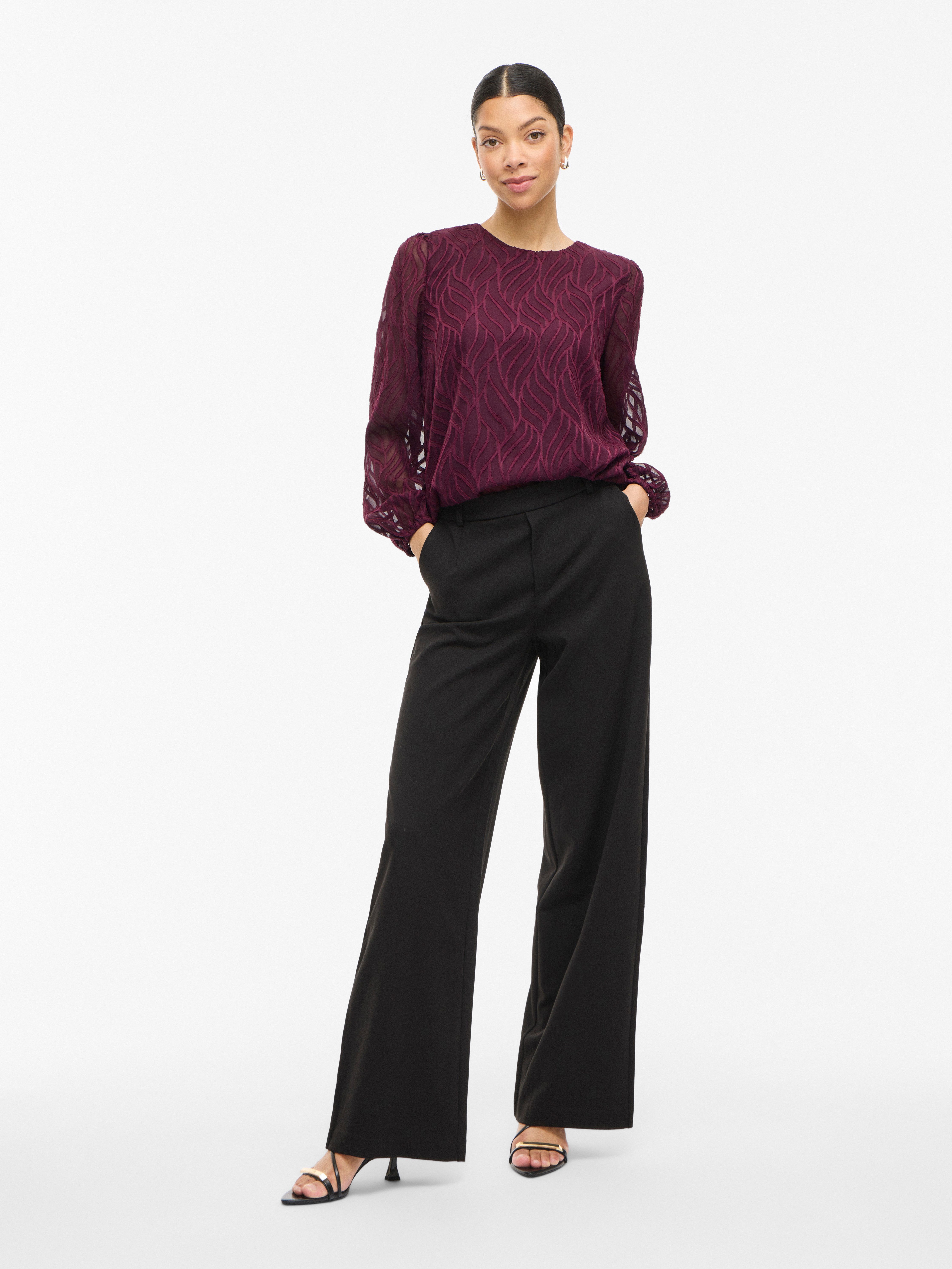 Vila Shirt VIMIKA O-NECK L/S TOP - NOOS