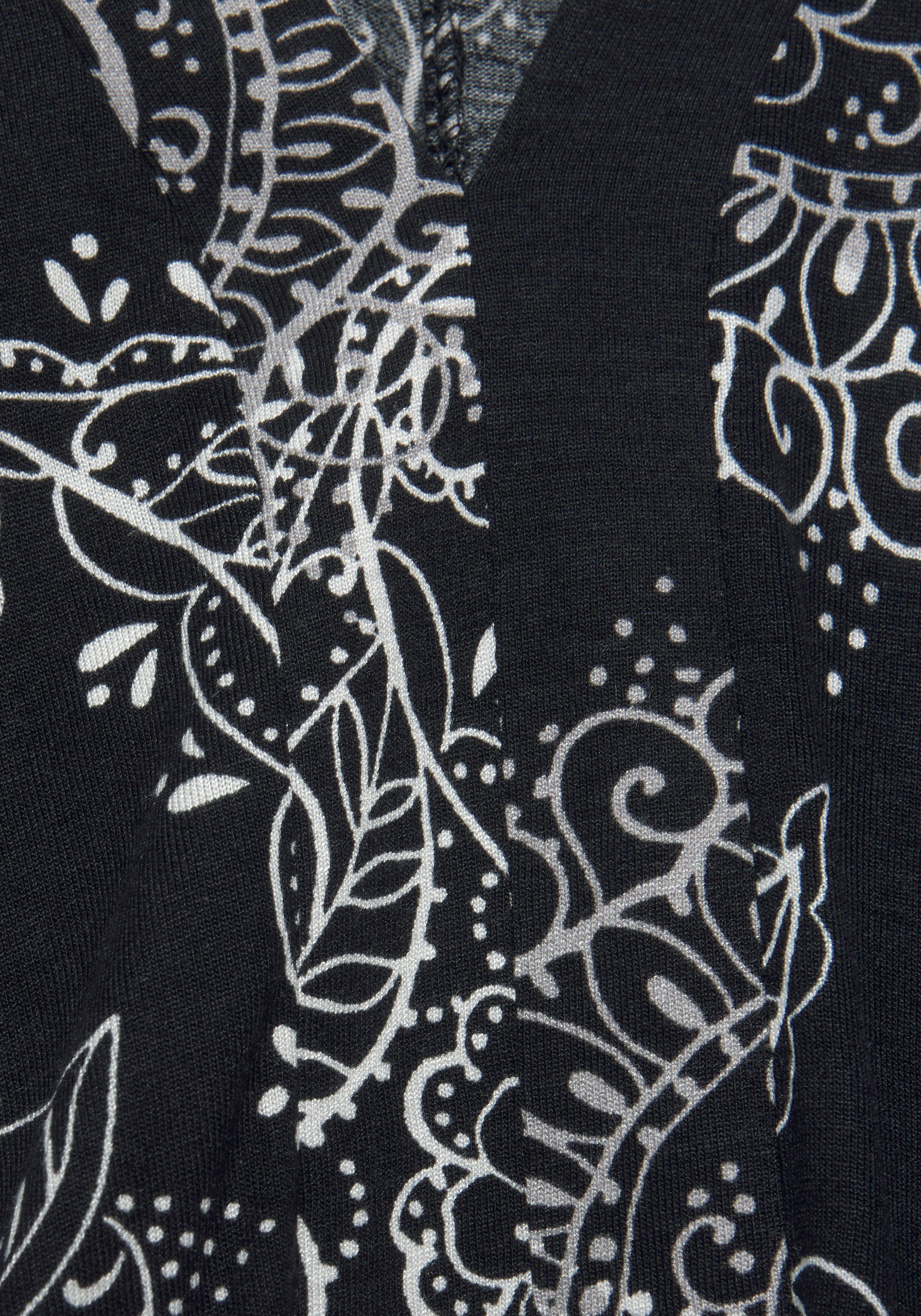 Vivance Shirt met 3/4-mouwen met all-over print en v-hals, blouseshirt, blouseshirt met lange mouwen
