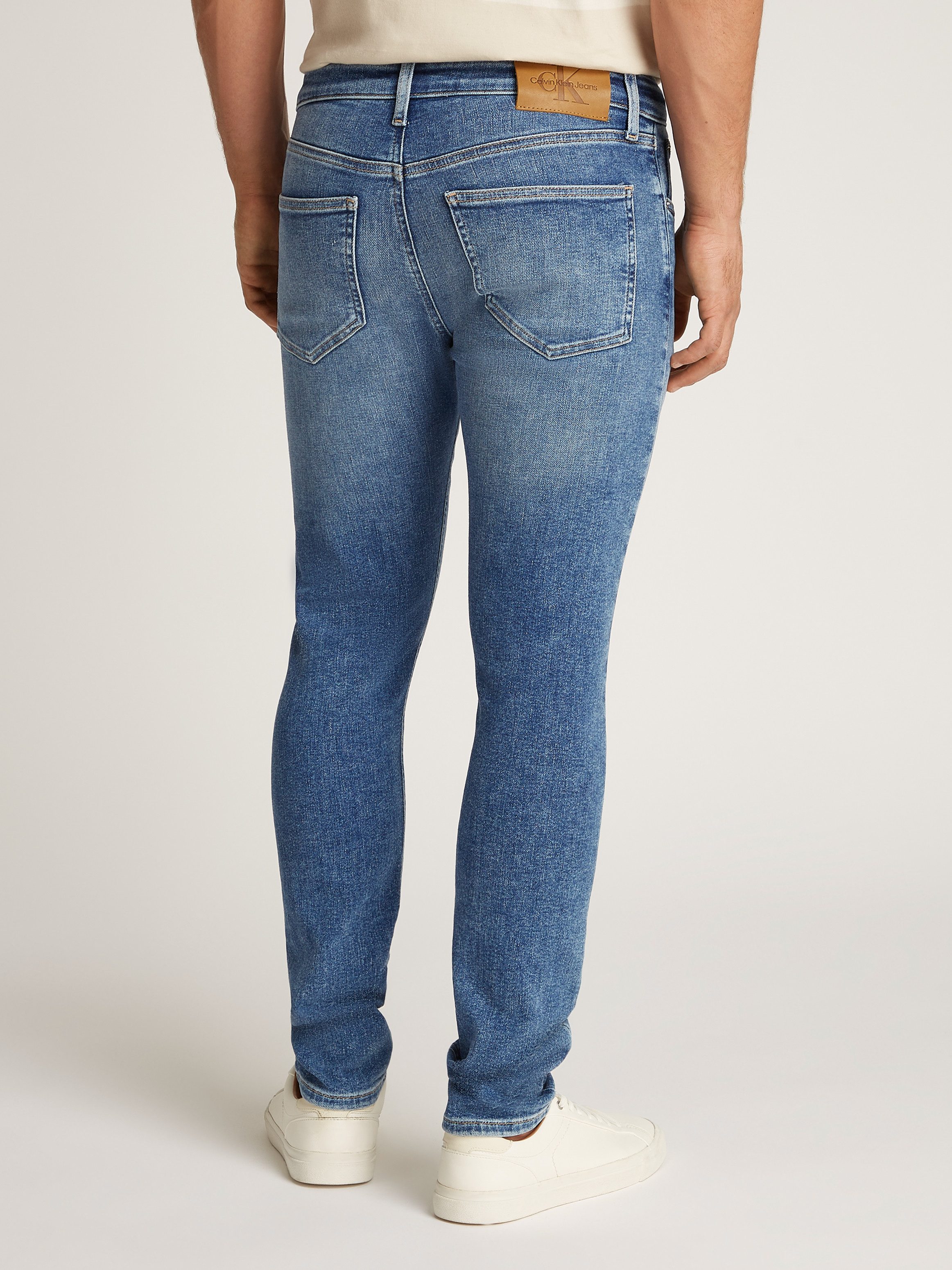Calvin Klein Stretch jeans Skinny Muntzakje, logo borduursel