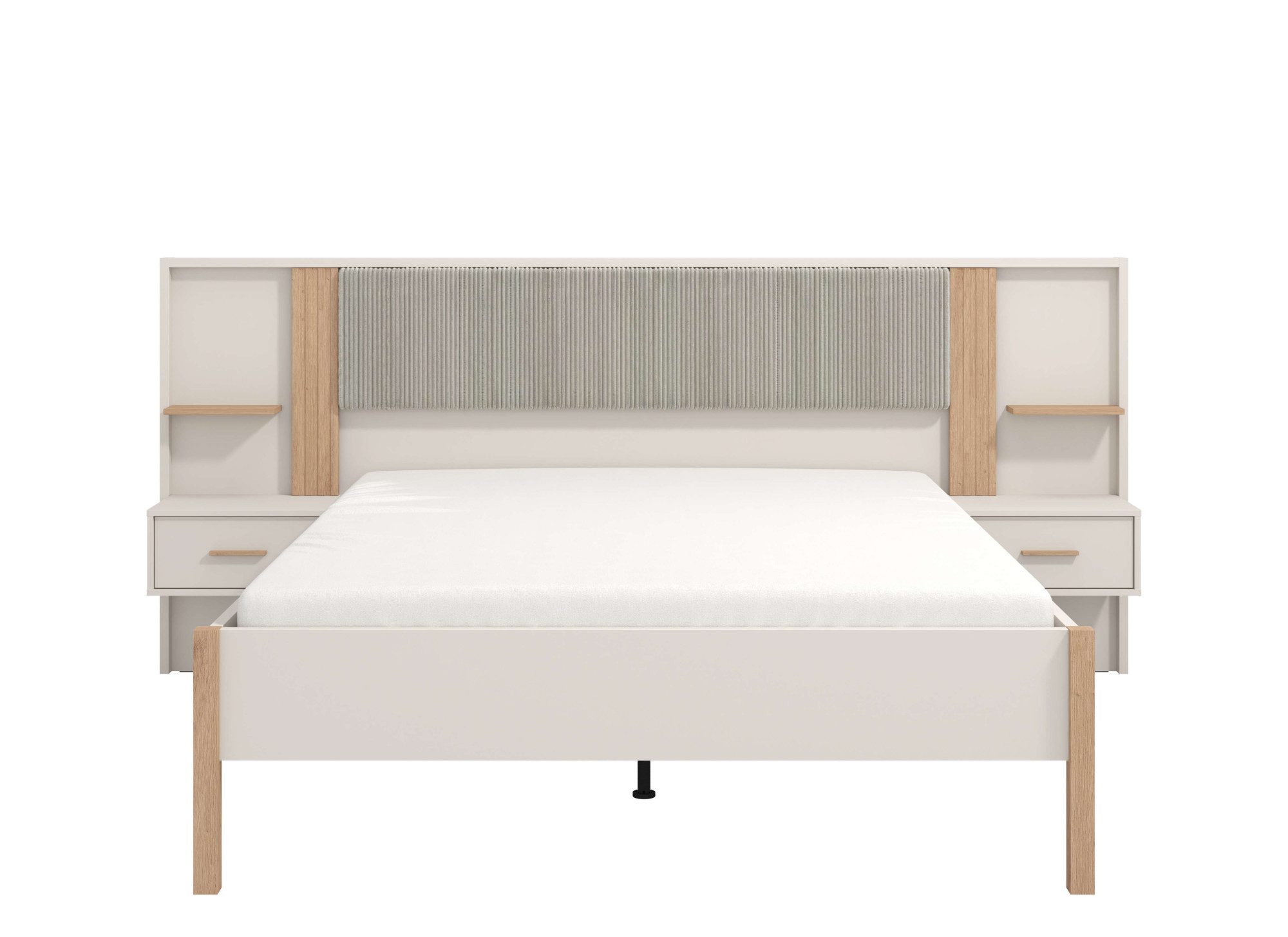 Home affaire Bed Belfort bedcombinatie, met gestoffe hoofdeinde, zachte cordstof (set, 3-delig)