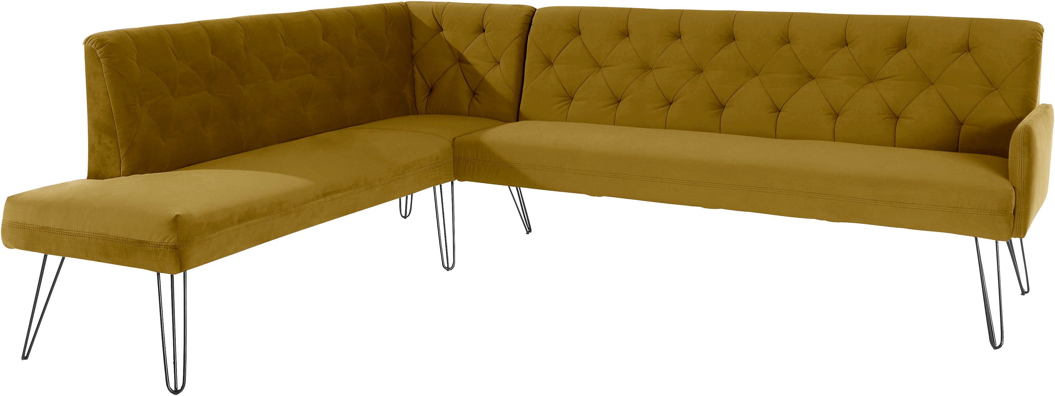 exxpo - sofa fashion Hoekbank Doppio, Chesterfield look, comfortabel en handig, hoge designvoeten