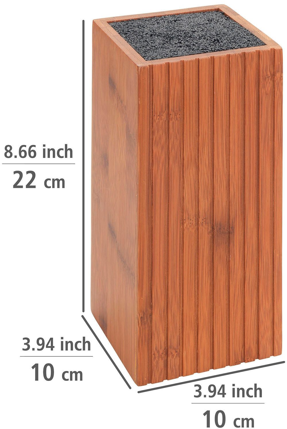 WENKO Messenblok Model Mera met messen-set & schaar roestvrij staal en gerookt bamboe, fsc®-gecertificeerd (set, 5-delig)