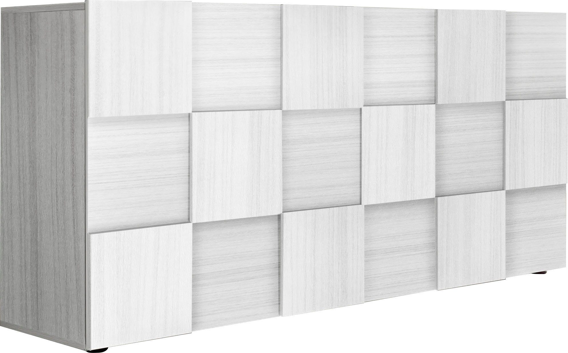 INOSIGN Dressoir Dama Breedte 181, Commode 3 deuren, Dressoir Front in 3D-uiterlijk, veel opbergruimte, verschillende kleuren dressoirs maat