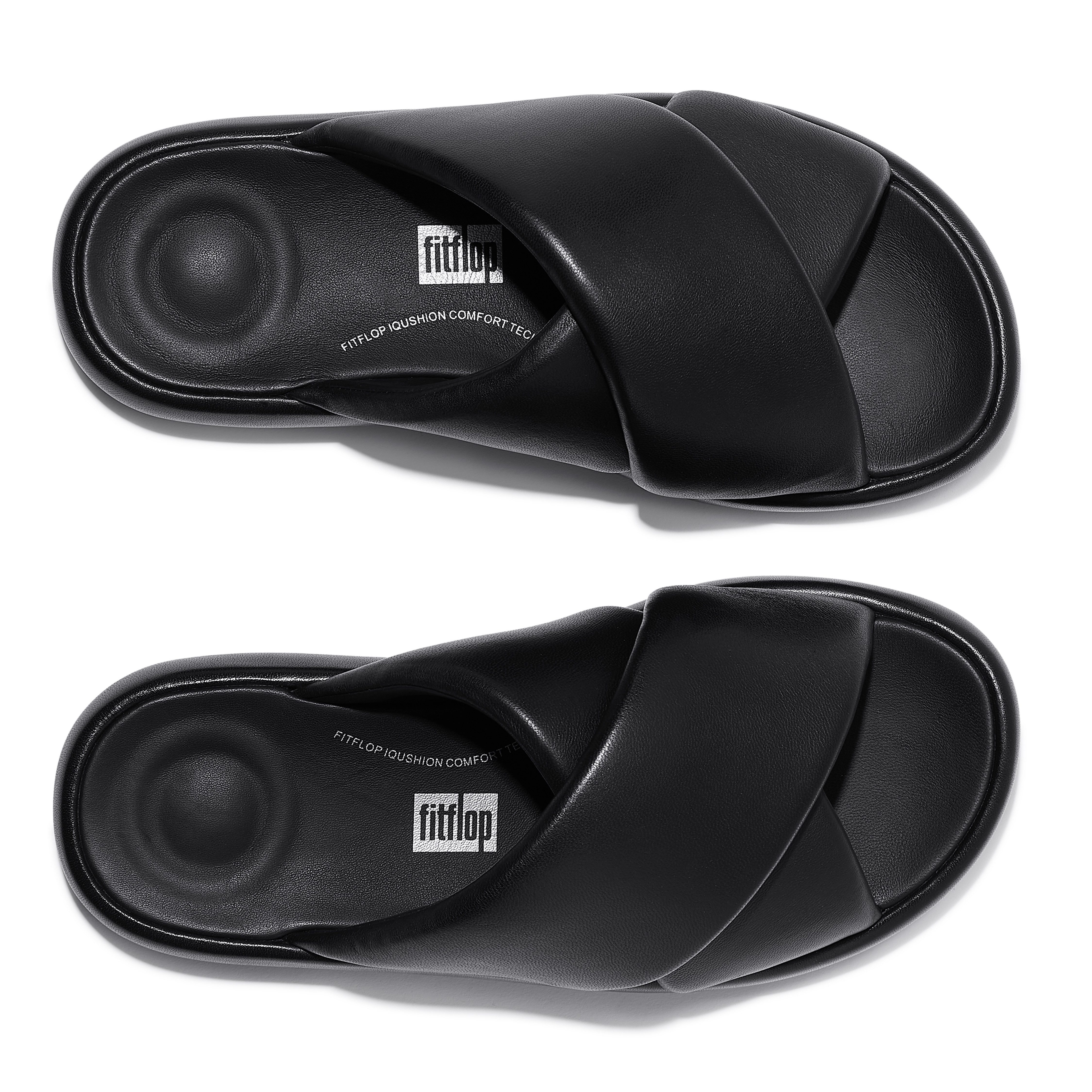 Fitflop Slippers IQUSHION D-LUXE , flats, zomerschoen met gepolsterde binnenzool