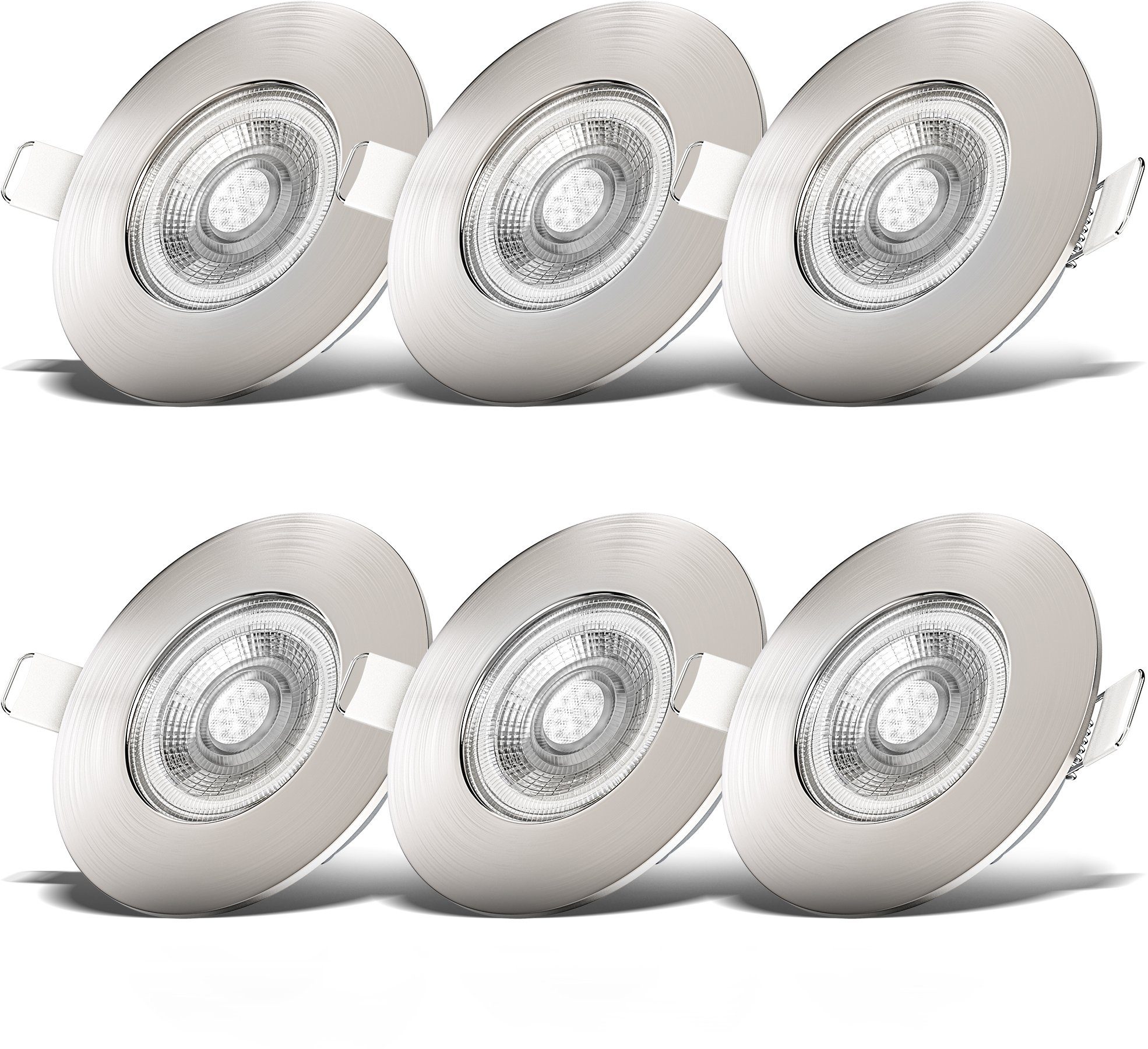 B.K.Licht Ledinbouwlamp 6-delige set badkamer inbouwspots, dimbaar, IP44, LED inbouwspots
