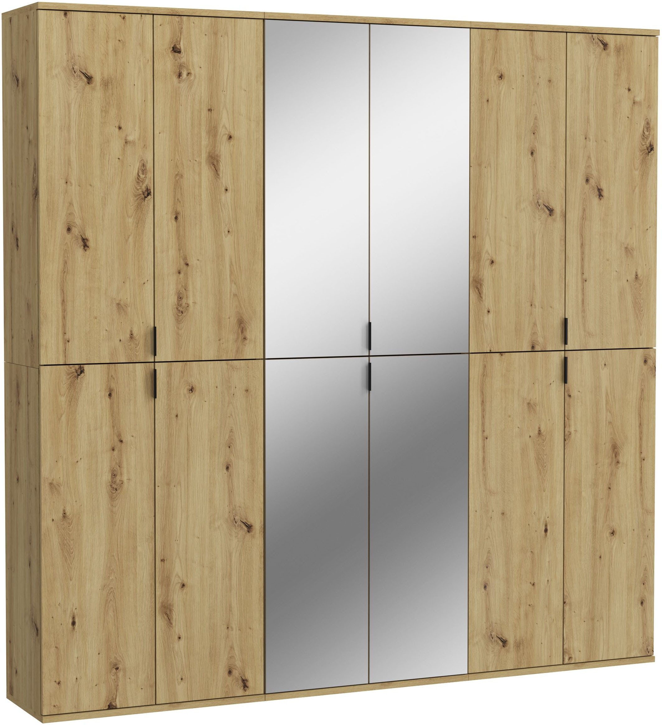 INOSIGN Halmeubelset Trondheim, Breedte 183 cm, bestaande uit 3 Kasten, 12 Deuren, 27 Vakken (set, 3-delig) wandkapstokken bruin