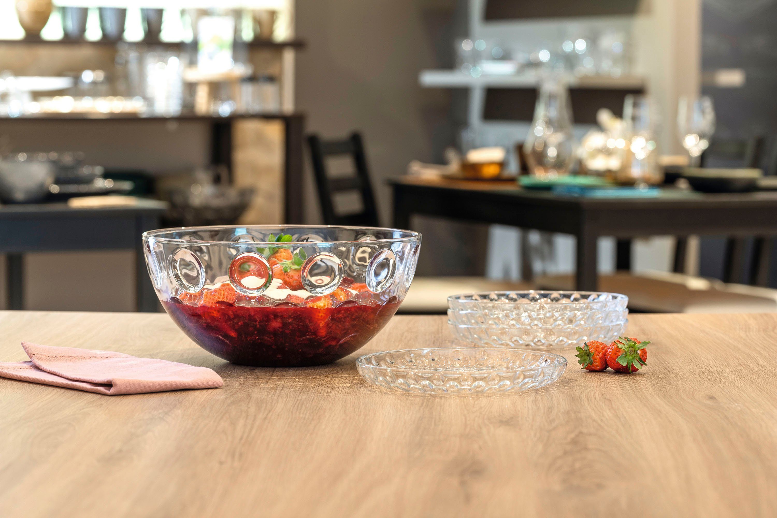 LEONARDO Ontbijtbordje Cucina Optic Glas, Ø 18 cm (set, 6 stuks)