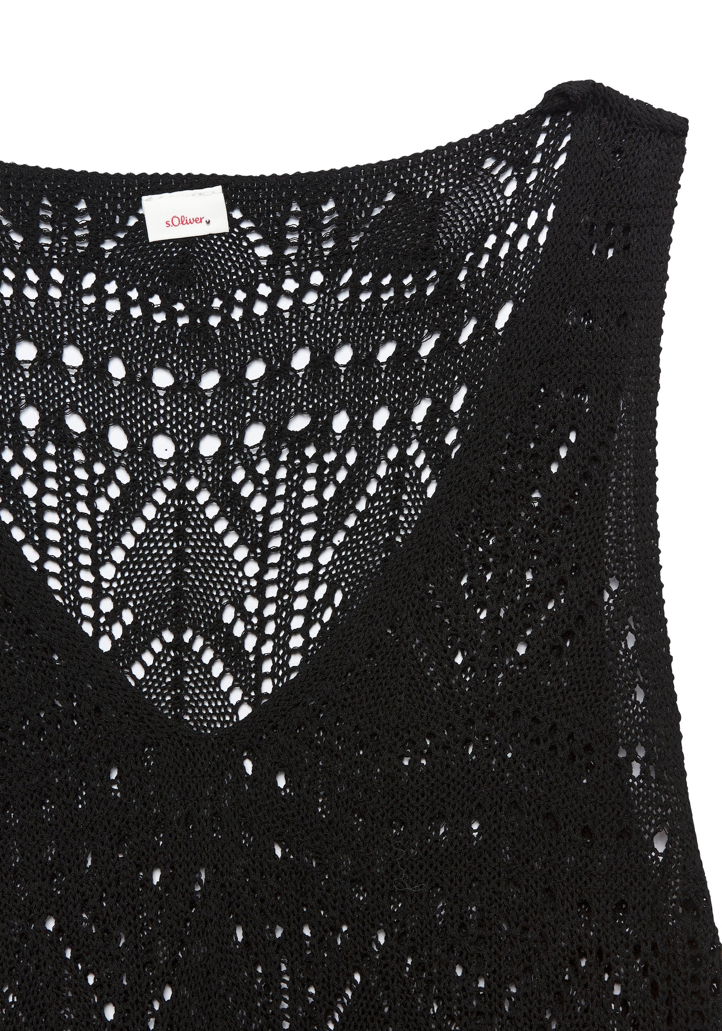 s.Oliver RED LABEL Beachwear Gebreide top met semi-transparant ajourpatroon strandtop met gaatjespatroon