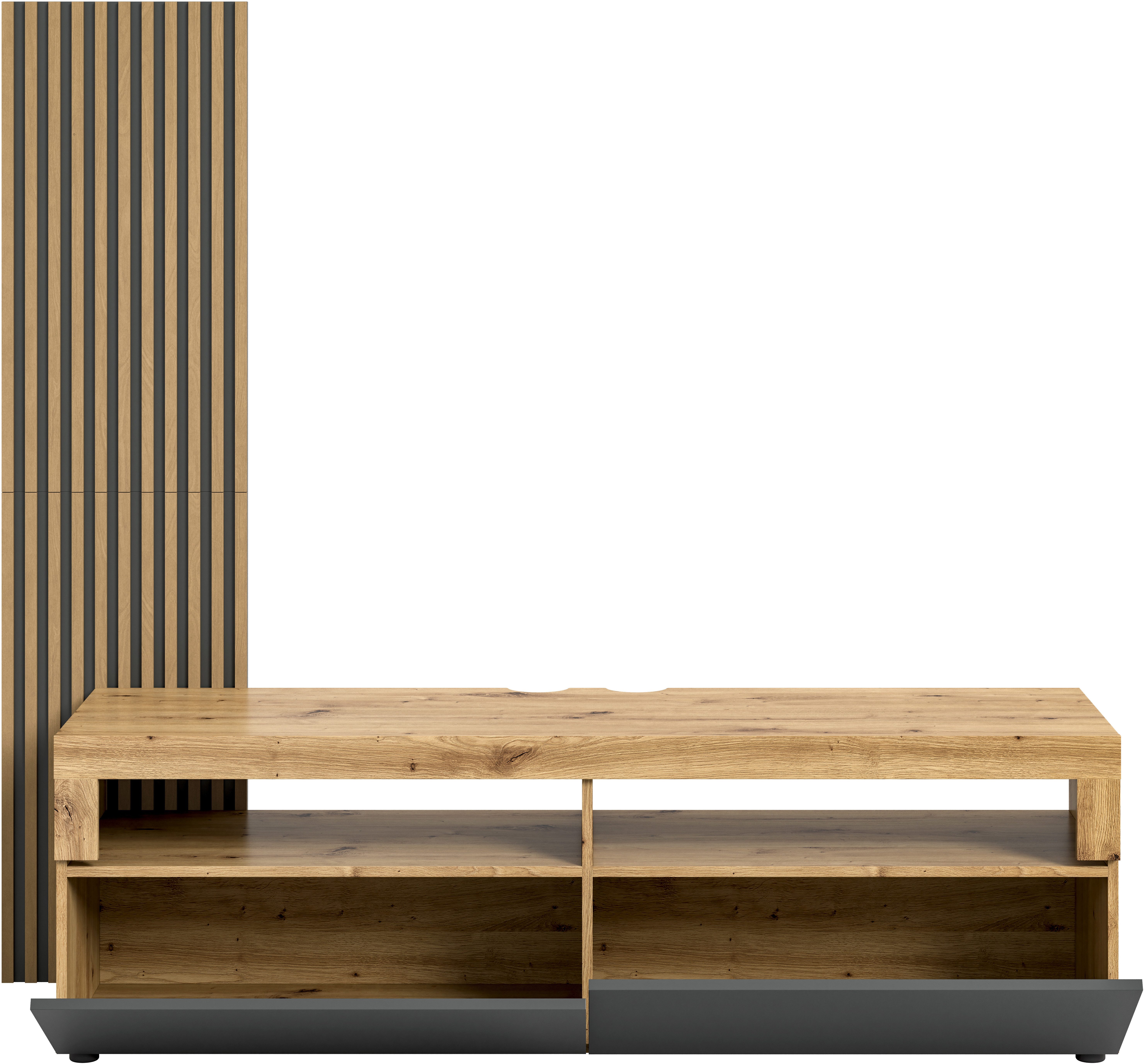 INOSIGN Tv-meubel Telli, Breedte 160 cm, met 2 panelen, 2 kleppen & 2 open vakken