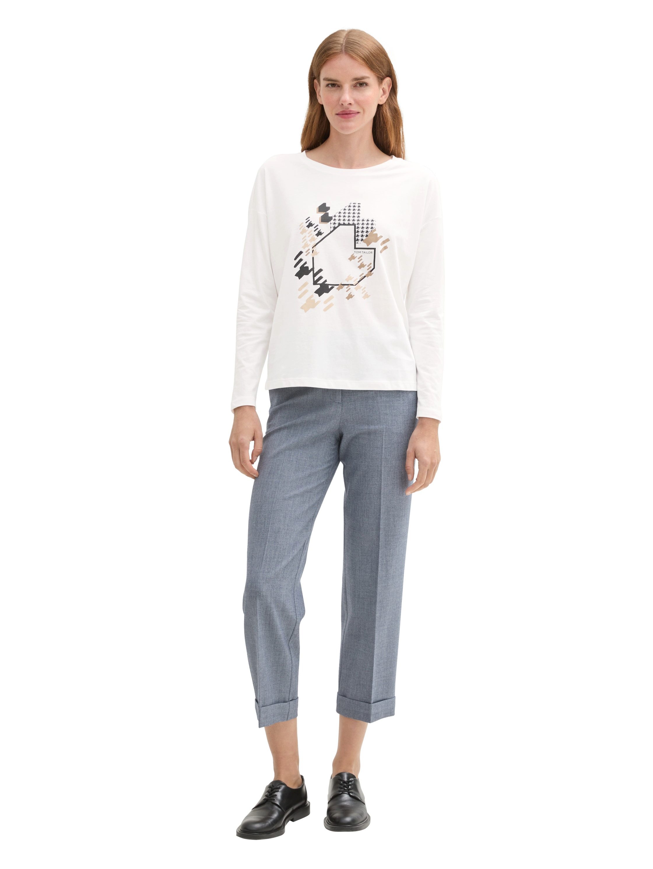 Tom Tailor Shirt met lange mouwen met frontprint
