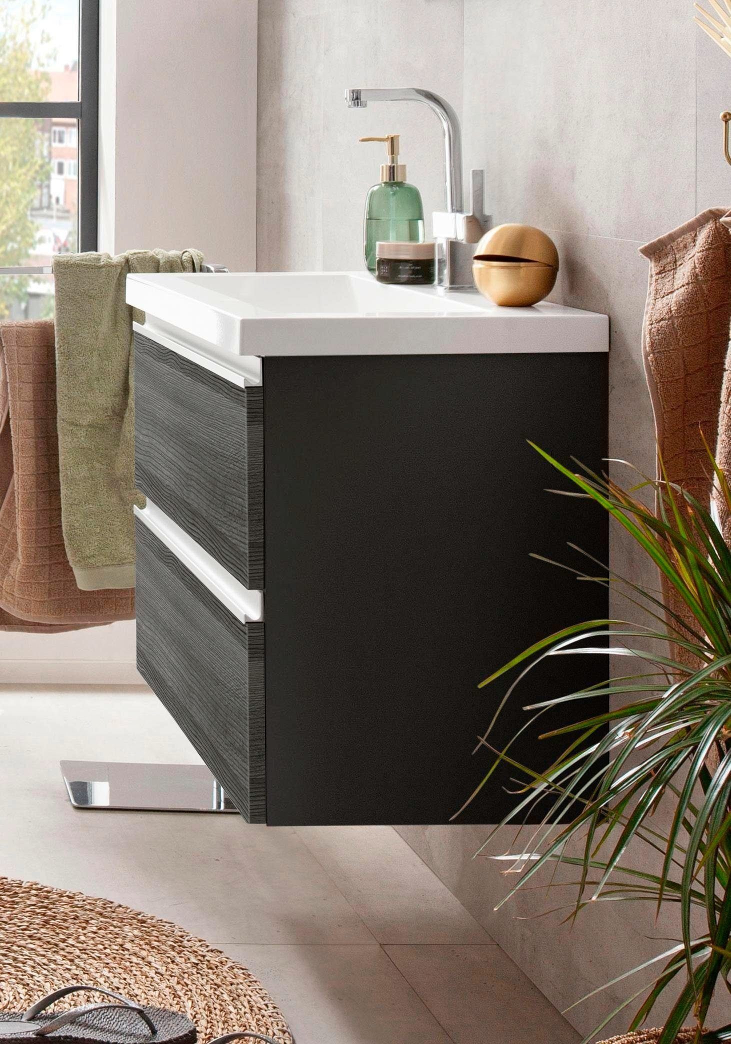welltime Wastafelonderkast Ohio Badkamermeubel, wastafelonderkast inclusief wasbak, breedte 60 cm