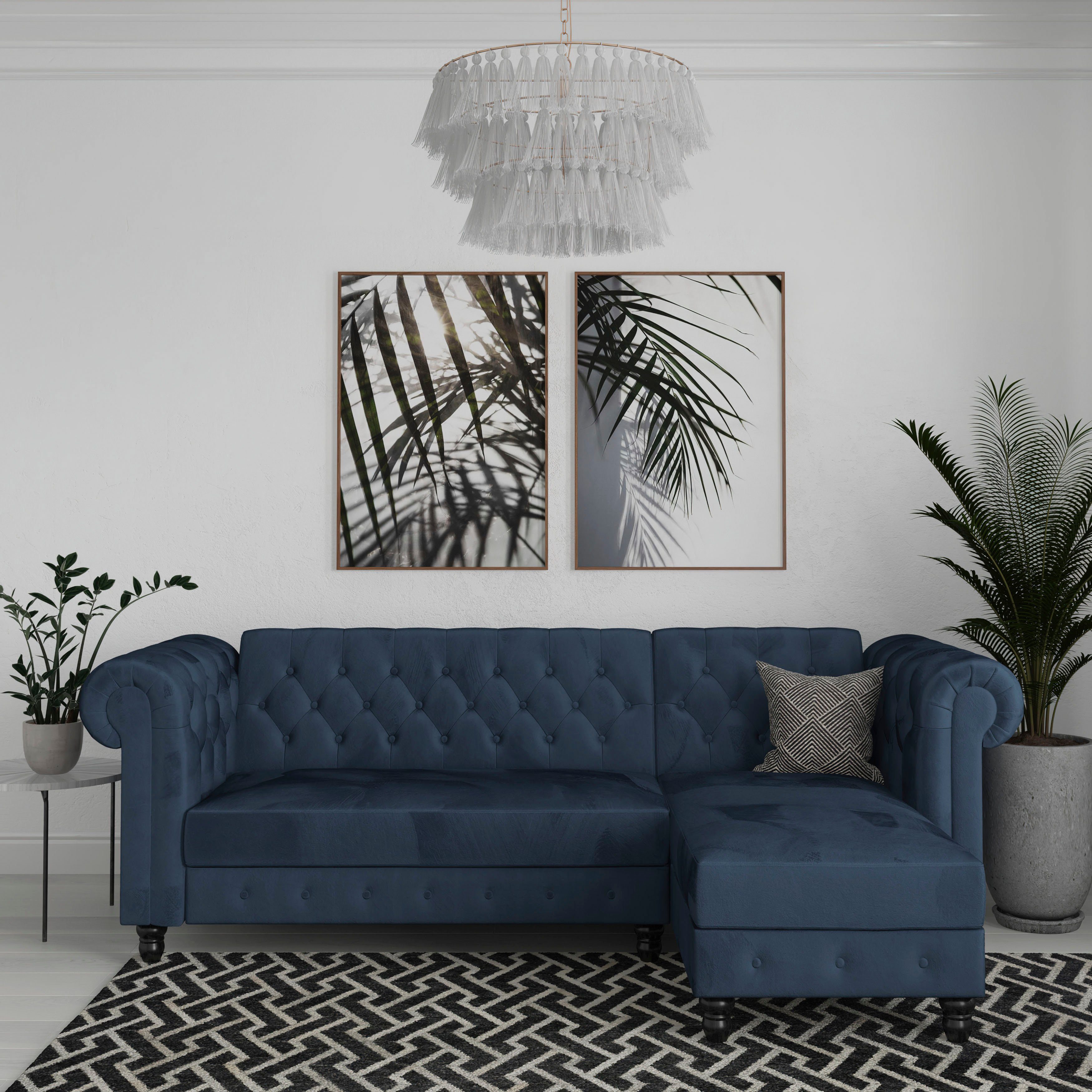 Dorel Home Hoekbank Felix, L-model, 241 cm (ligoppervlak108x195 cm), récamier verwisselbaar,