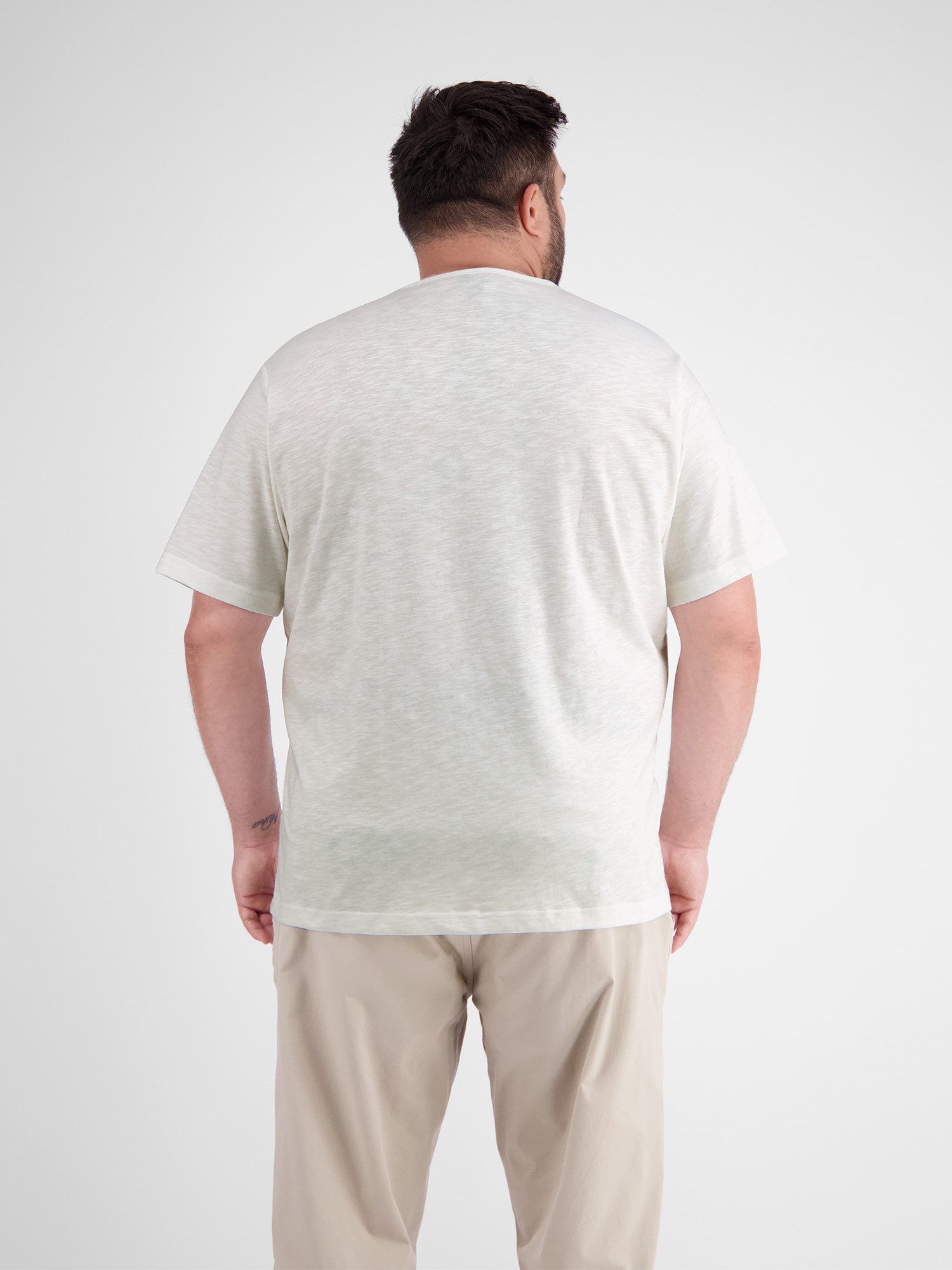 Lerros Henleyshirt LERROS effen serafino-shirt in grote maten