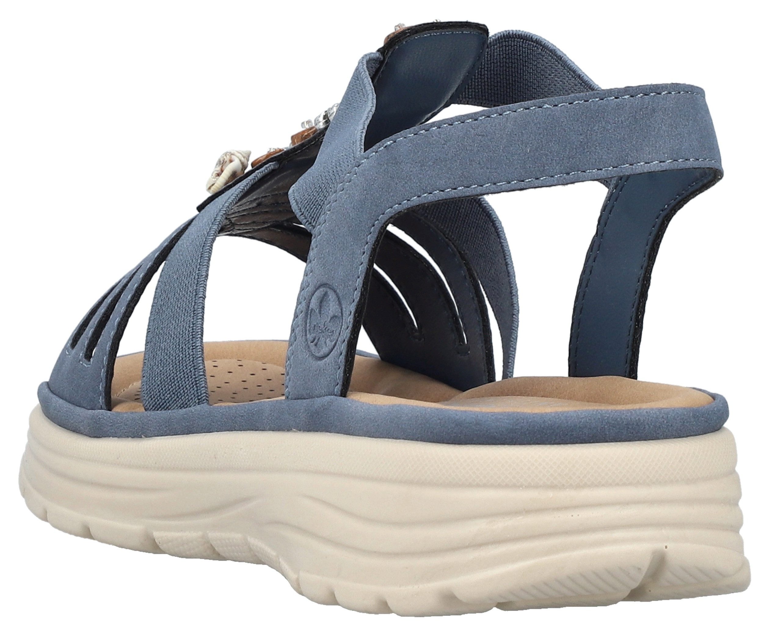 Rieker Sandalen , zomer schoen, riemchensandalette, sieradenversiering, elastische banden