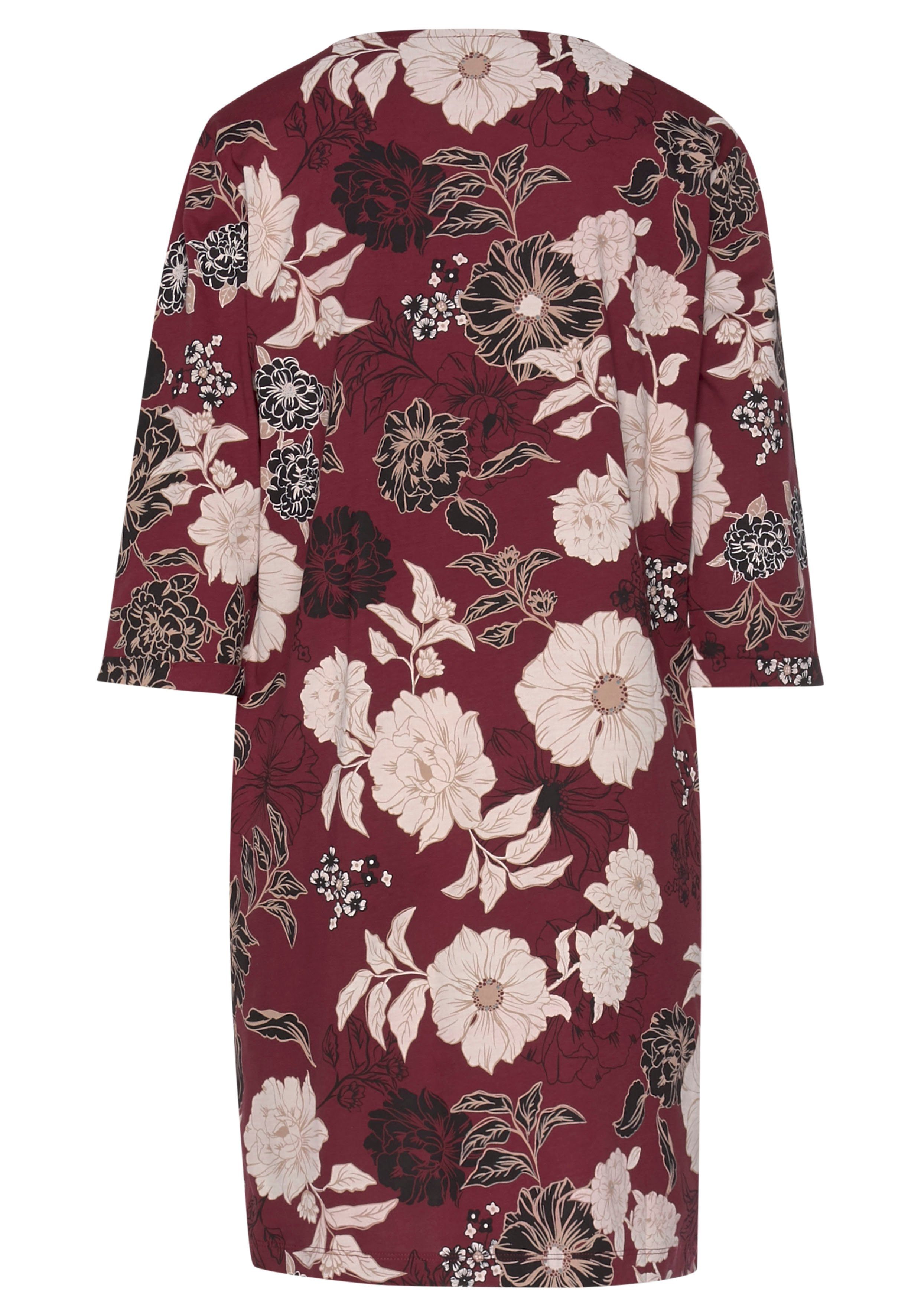 s.Oliver RED LABEL Beachwear Nachthemd bloemdessin met halve mouwen