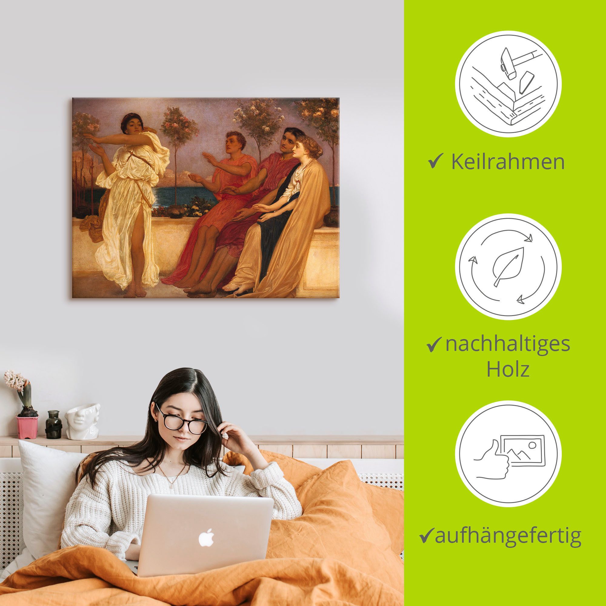 Artland Artprint Dansend Grieks meisje. als artprint op linnen, poster in verschillende formaten maten