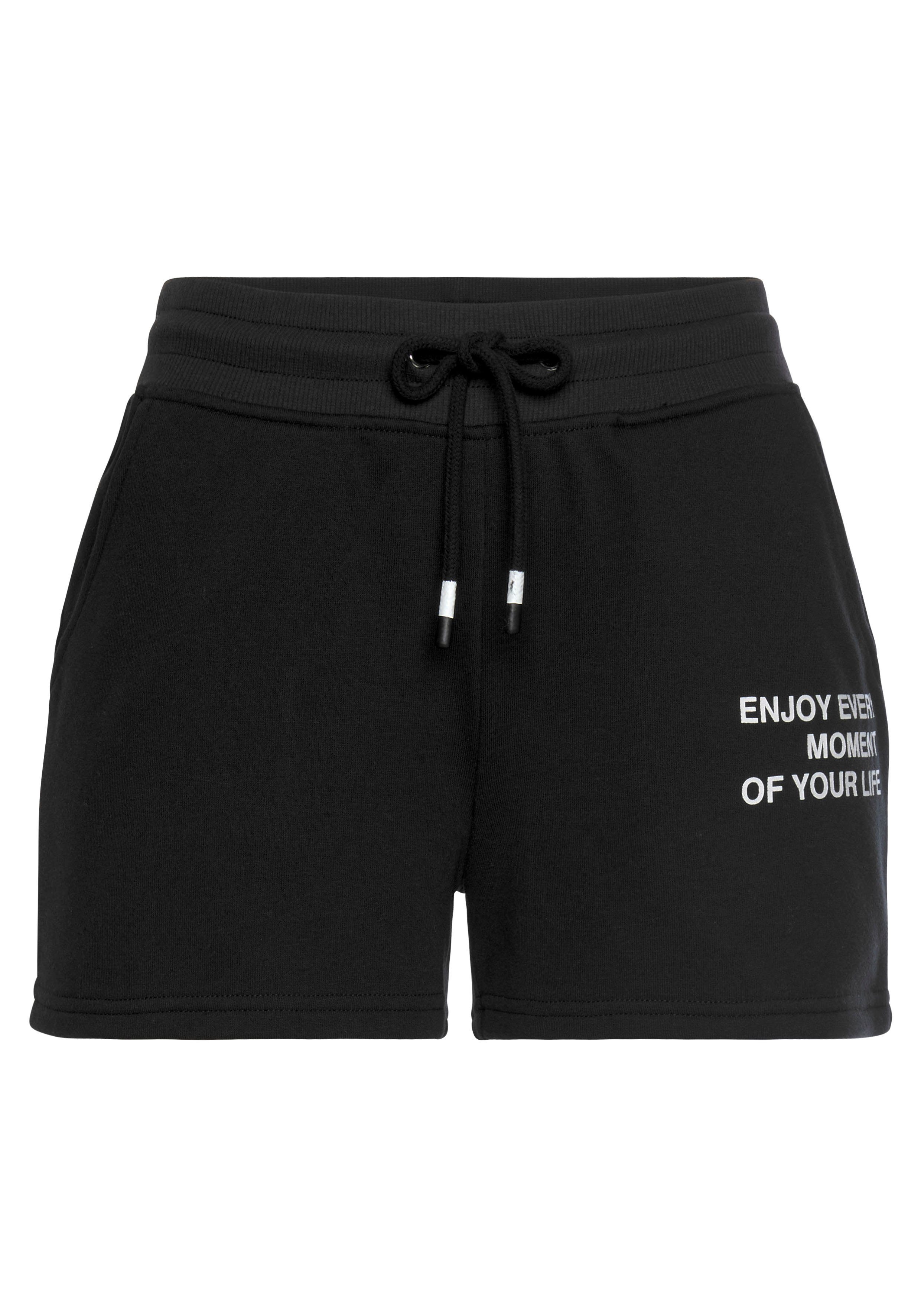 Buffalo Sweatshort met statement print, loungewear