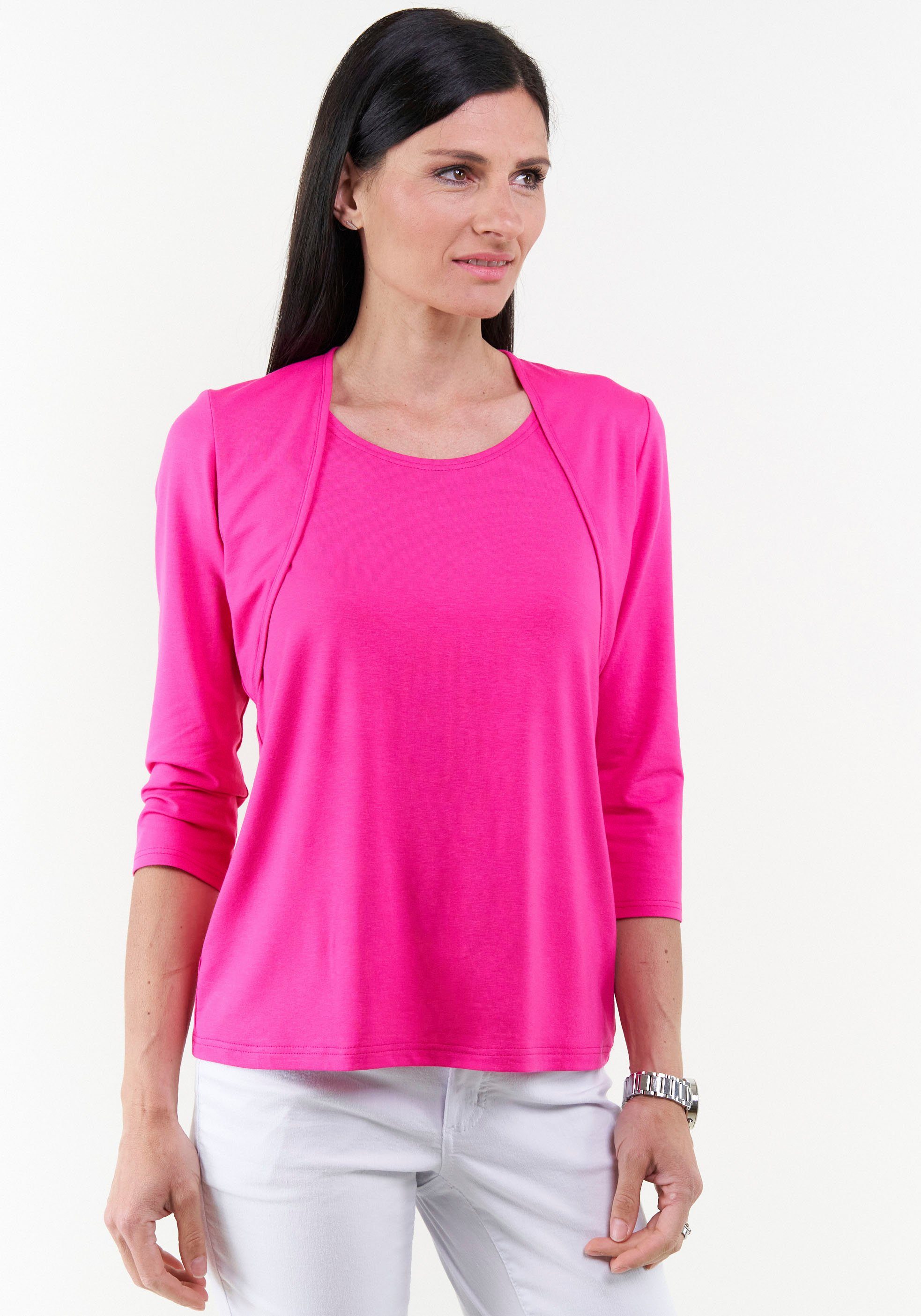 Seidel Moden Shirtjasje met 3/4 mouwen, made in germany