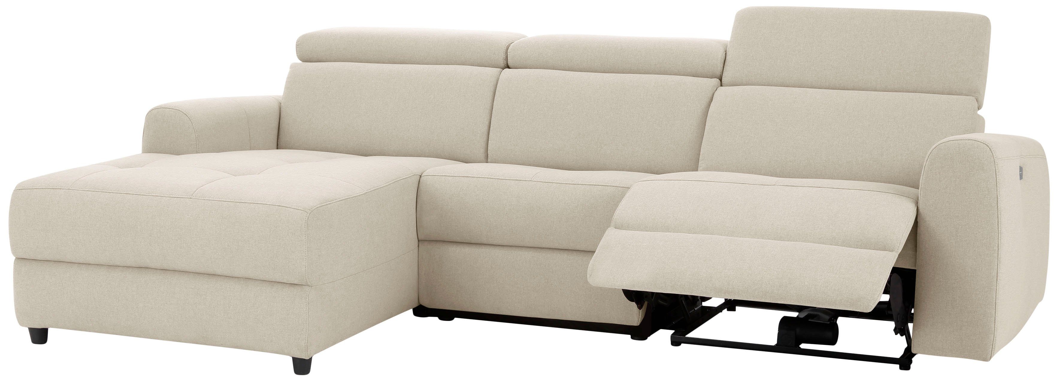 Home affaire Hoekbank Sentrano, L-vorm, 275 cm, man. of electr. relaxfunctie en usb/kopverstelling