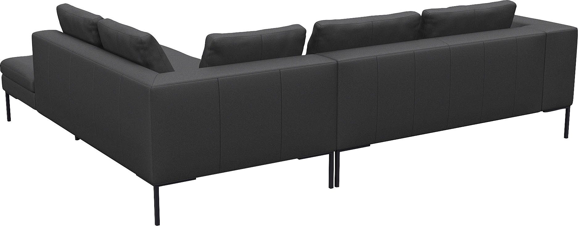 FLEXLUX Hoekbank Loano, supercomfortabel zitcomfort door koudschuim in de zitting moderne bank, vrij in de ruimte te plaatsen, losse kussens, l-vorm