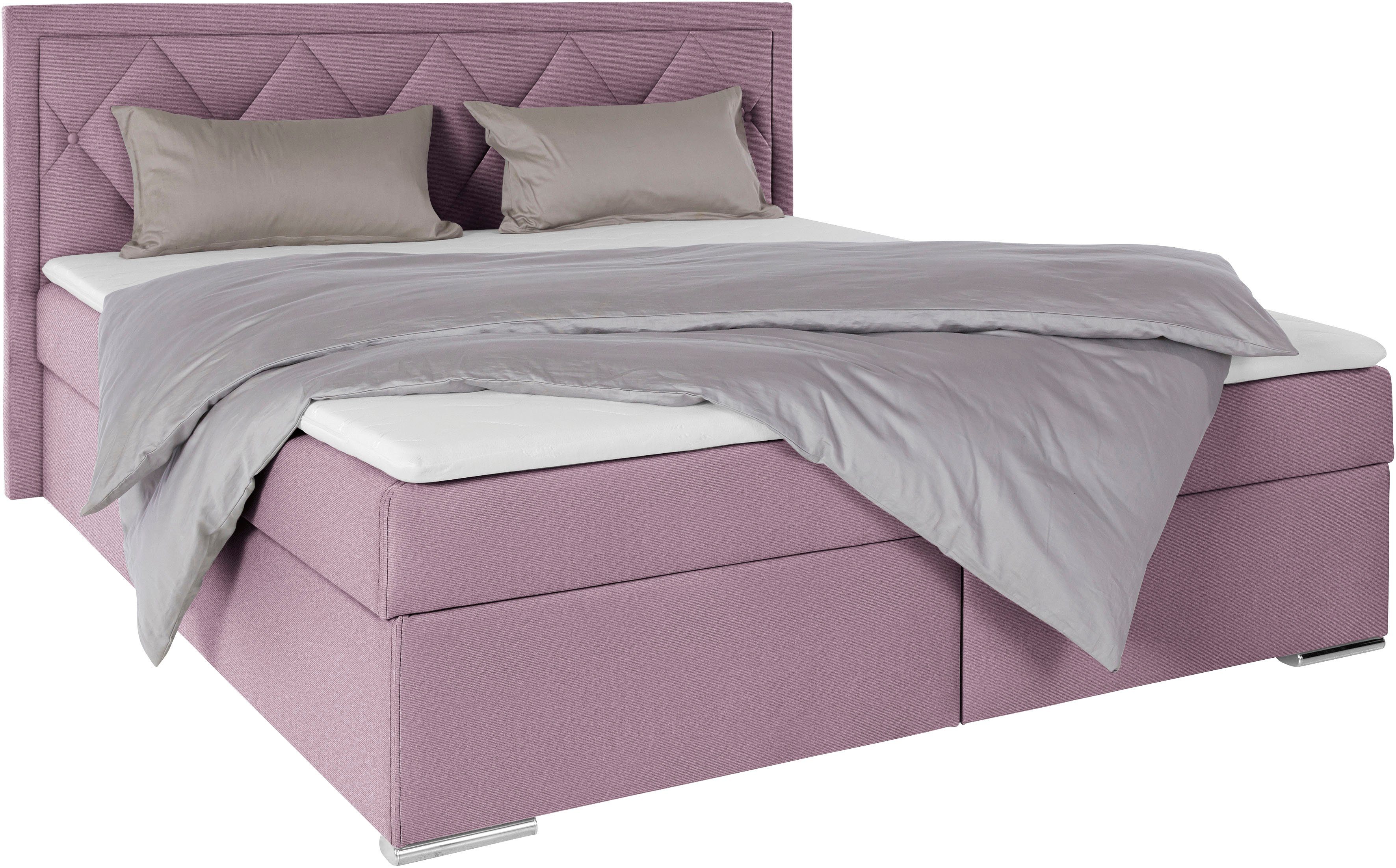 Leonique Boxspring Alfie, bestseller, optioneel met bedlade met capitonnage in het hoofdbord, h2, h3 en h4 ter keuze