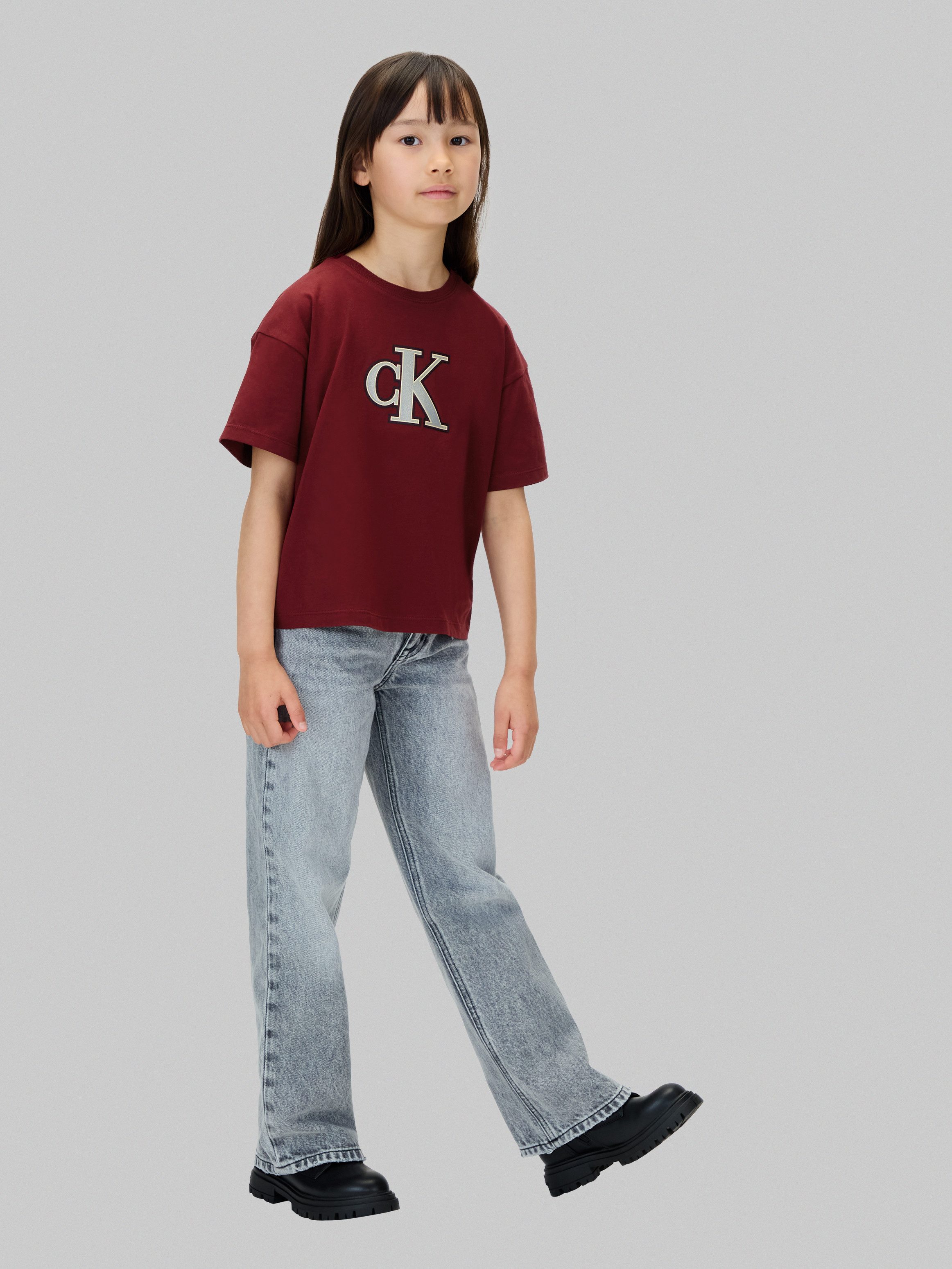 Calvin Klein T-shirt FESTIVE GRAPHIC SS T-SHIRT voor kinderen tot 16 jaar, glitterprint