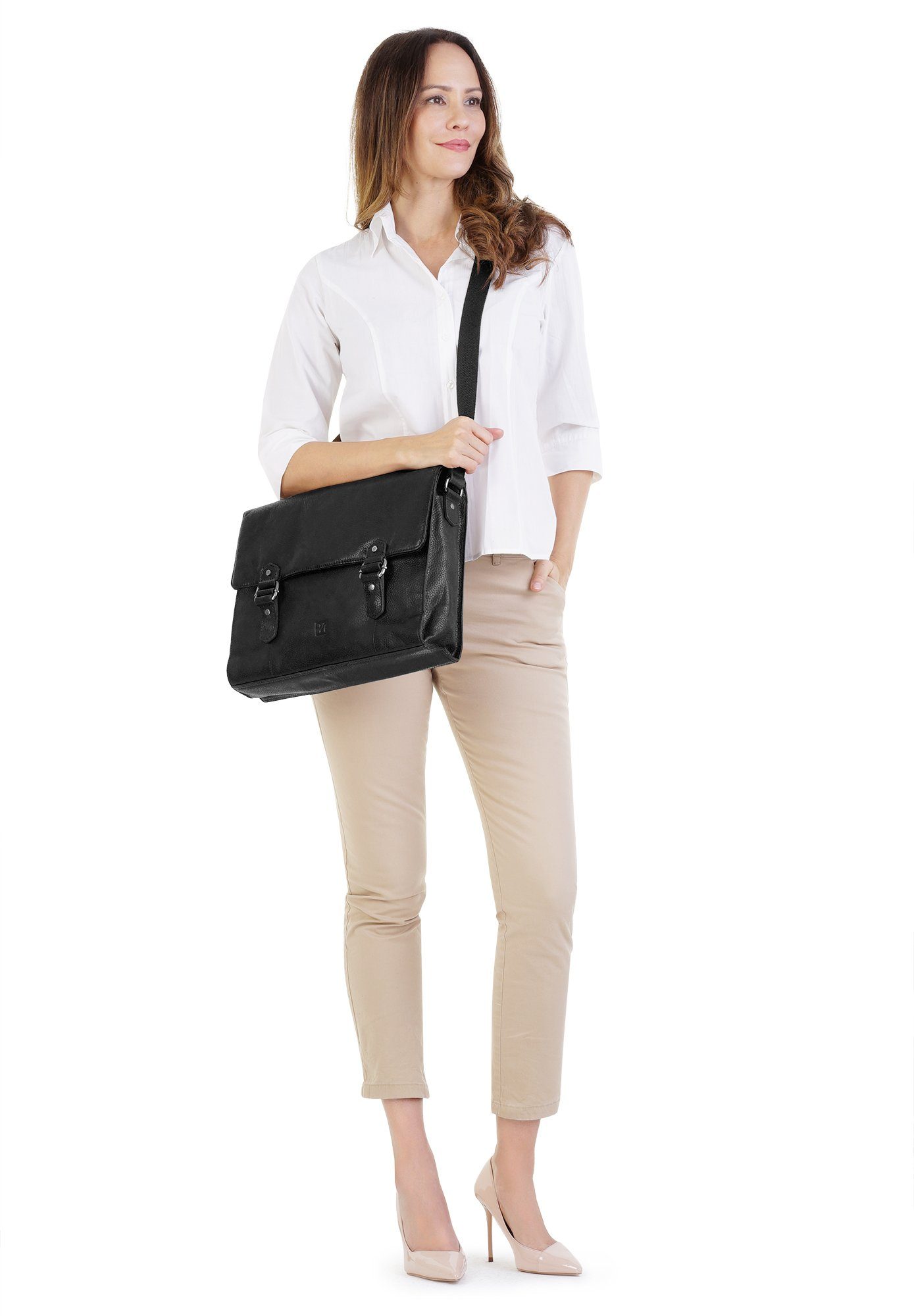 BODENSCHATZ Messenger Bag echt leder