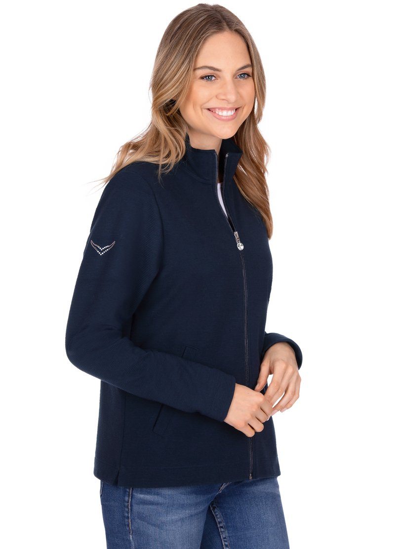 Trigema Sweatvest TRIGEMA jas met fonkelende strassteentjes (1-delig)