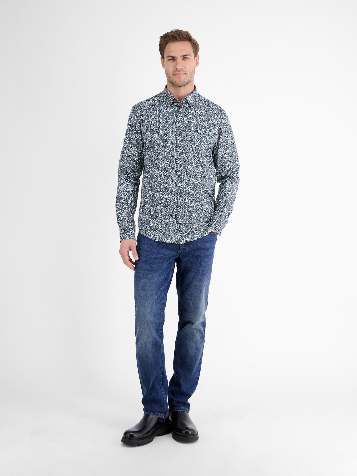 Lerros Overhemd met lange mouwen LERROS Heren overhemd met lange mouwen, modern patroon