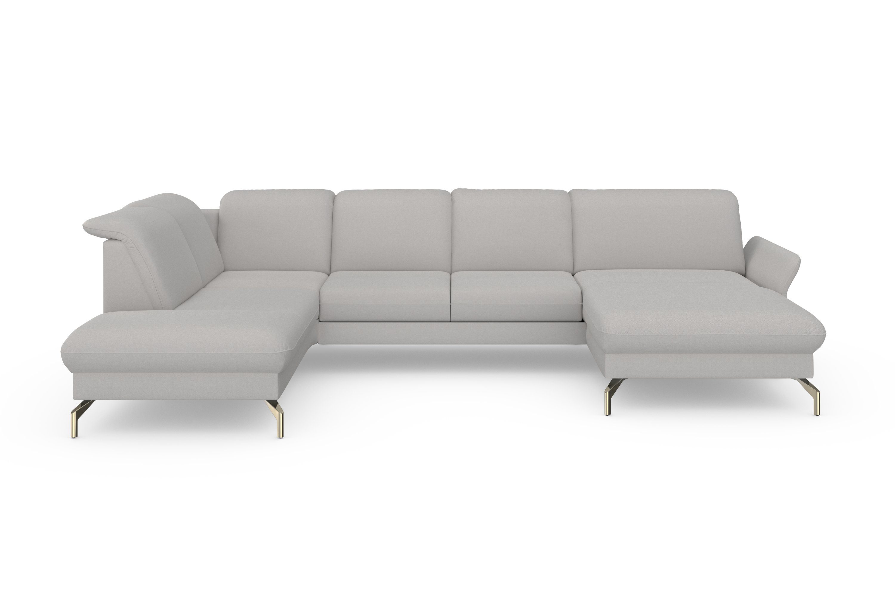 sit&more Zithoek Fashion U-vorm naar keuze met verstelbare hoofdsteun, uittrekzitting, motorisch, nikkel poten