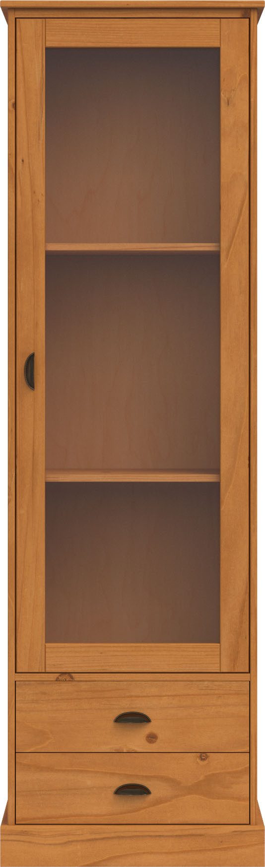 Home affaire Vitrinekast Schröder met 1 schuifdeur, 2 lades, van massief grenenhout, breedte 55cm