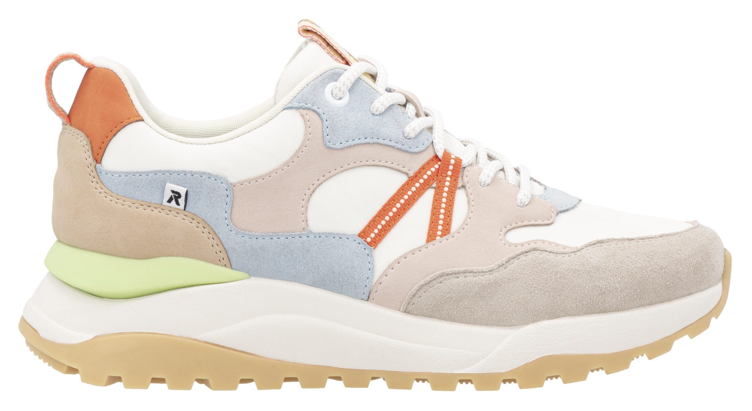 RIEKER Sport Sneakers met sleehak Bel Air vrijetijdsschoen, lage schoen, veterschoen met uitneembaar voetbed