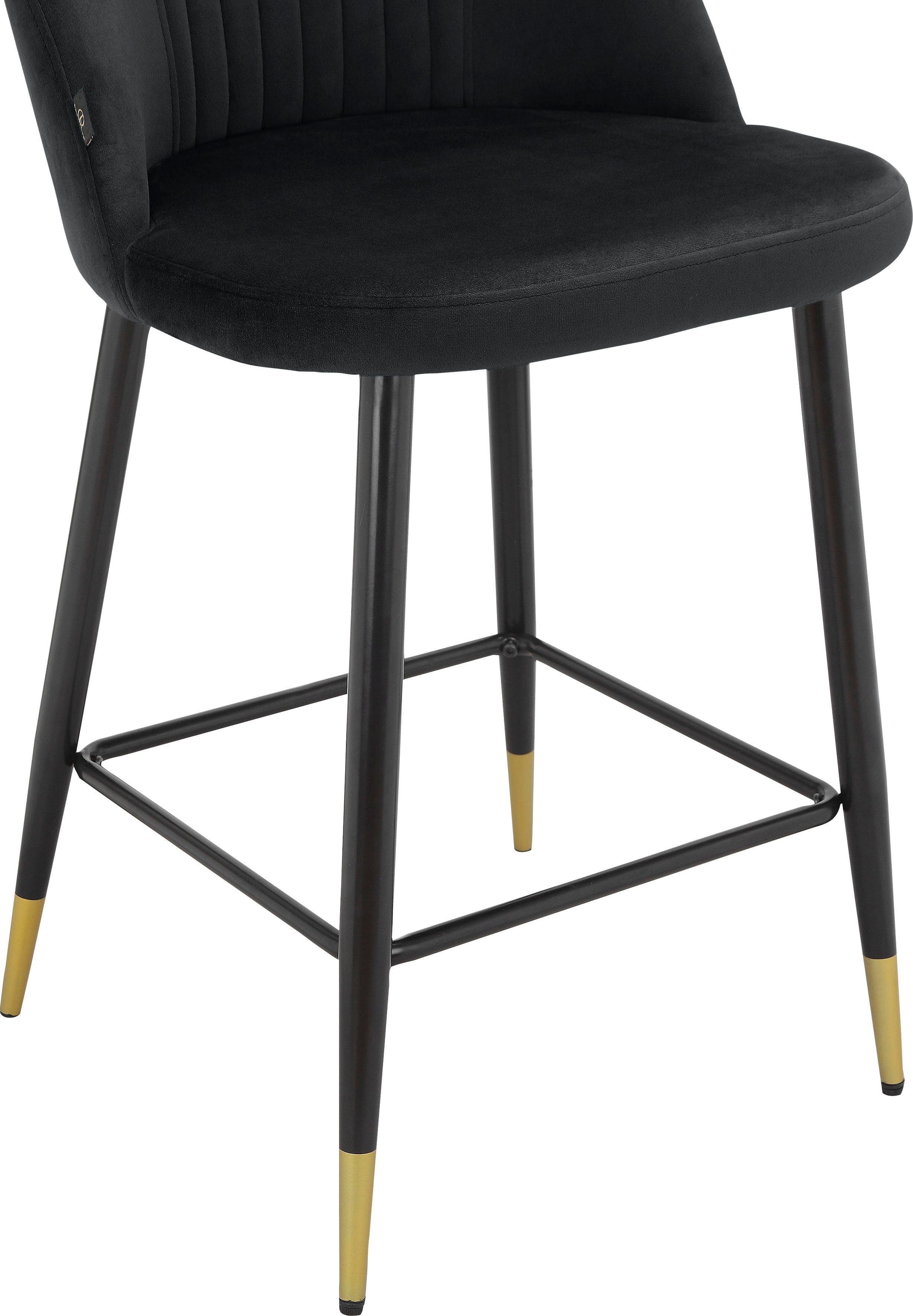 Leonique Bistrostoel Embrosse met zacht verdikte zitting en rugleuning, in mooie veloursstof, zithoogte 65 cm