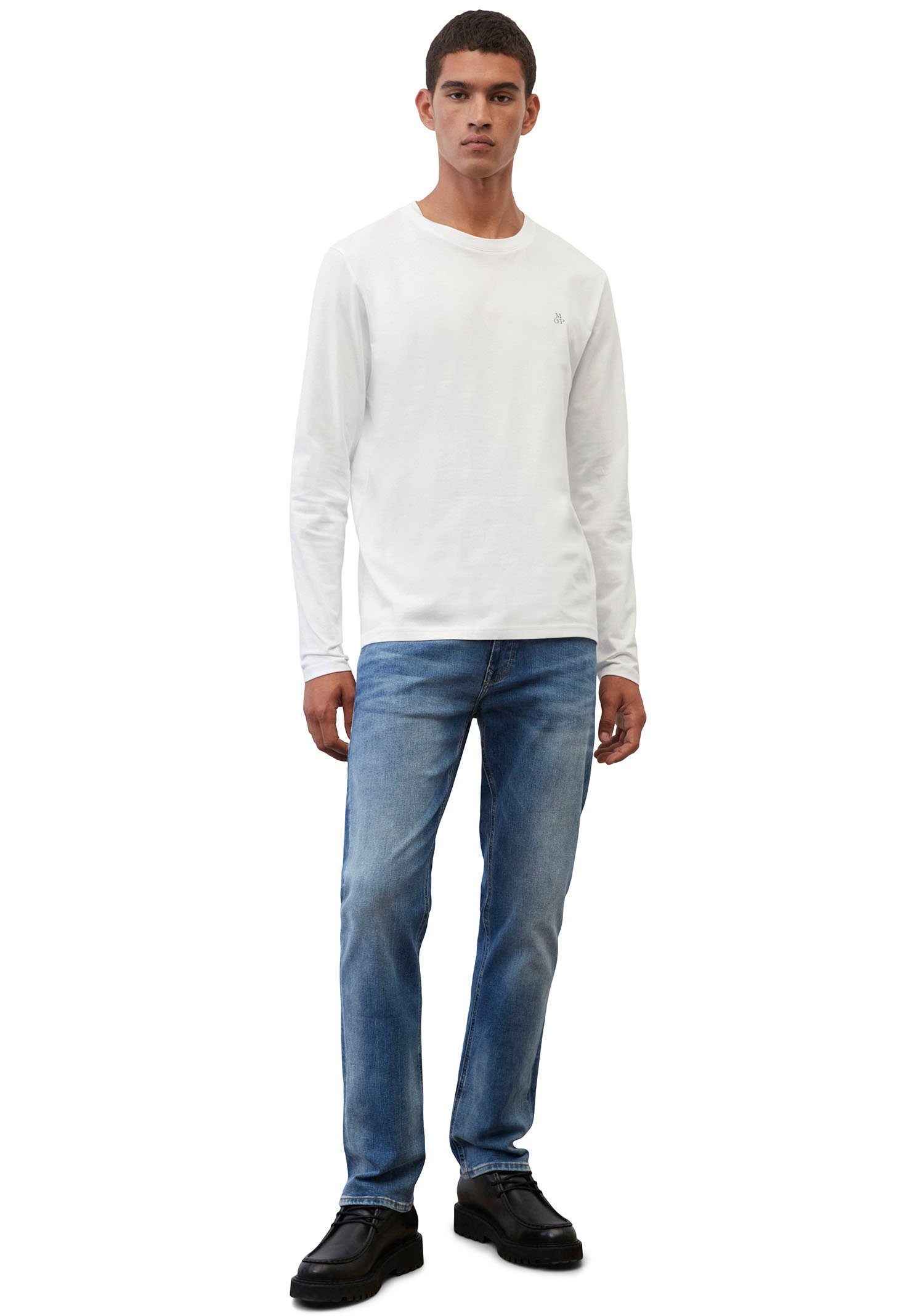Marc O'Polo Shirt met lange mouwen met subtiele logo-print aan de voorkant