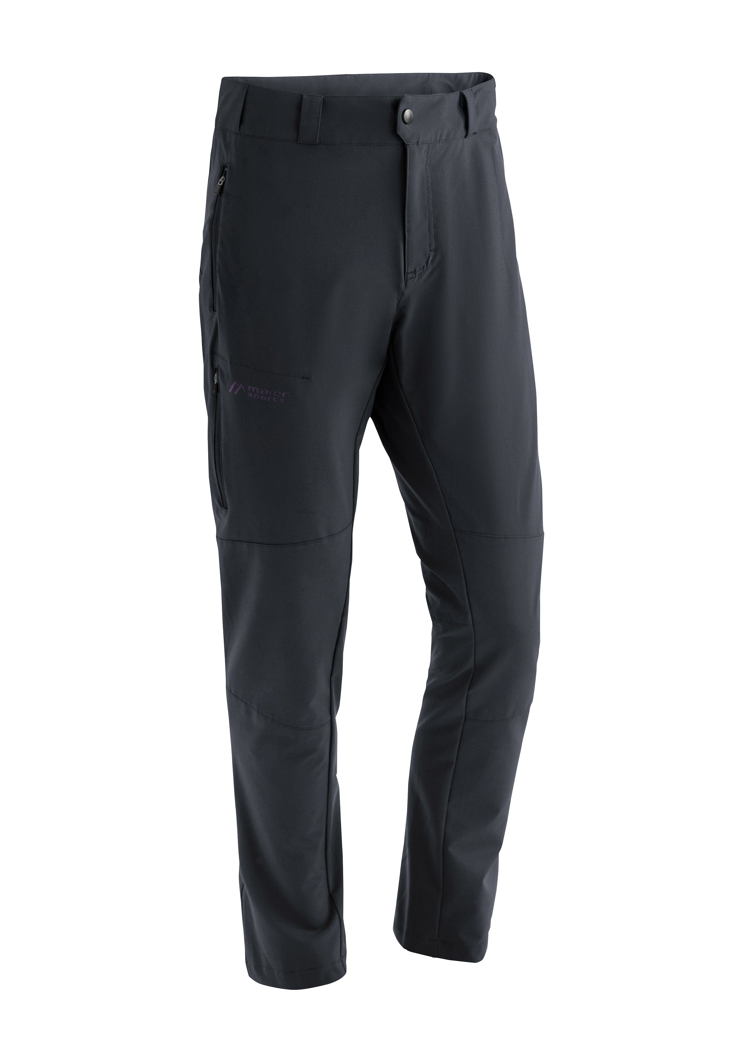 Maier Sports Outdoorbroek Latit Slim M Heren wandelbroek, lange outdoor-broek, trekkingbroek slim heren broeken maat 48 zwart