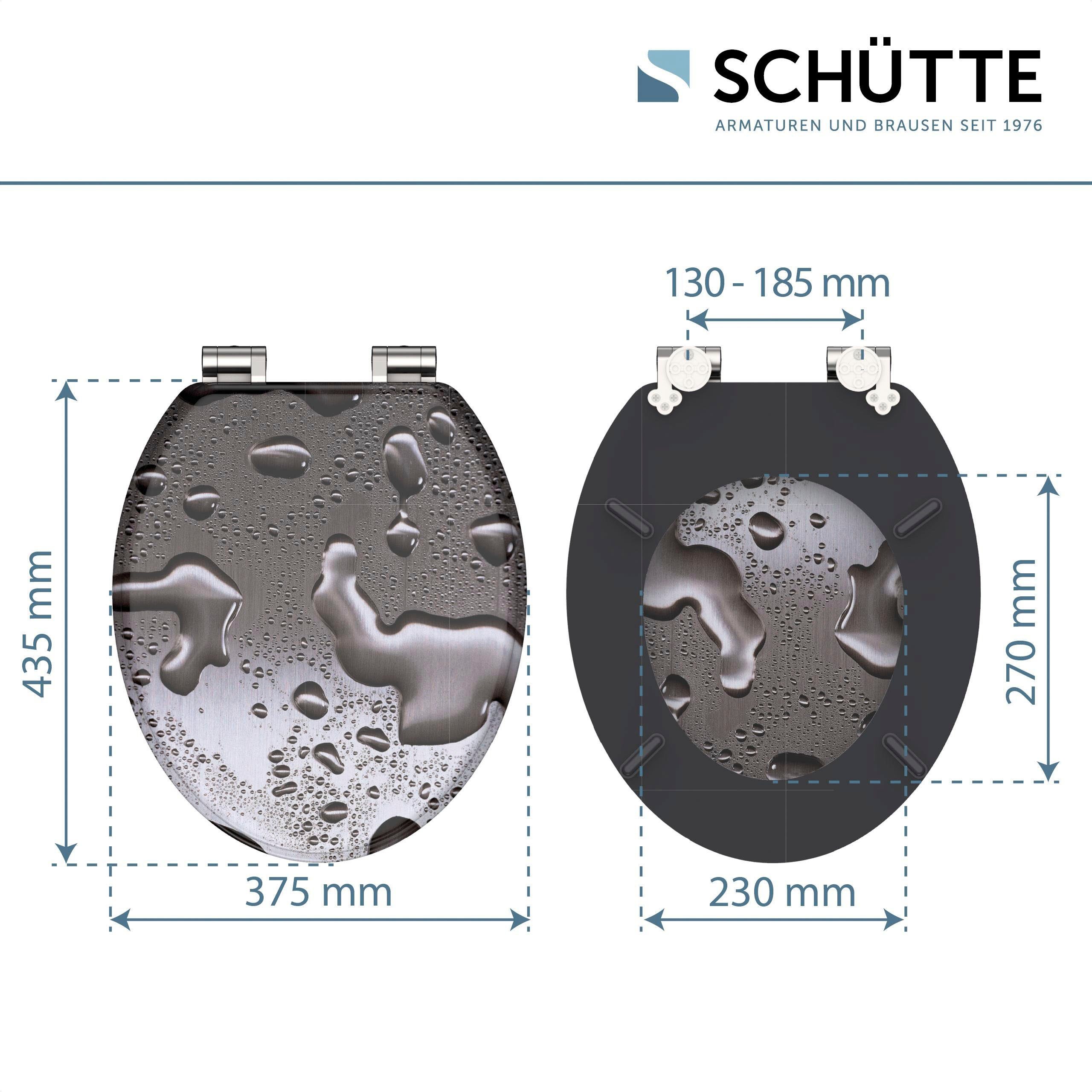 Schütte Toiletzitting Grey steel met softclosemechanisme en houten kern, mdf