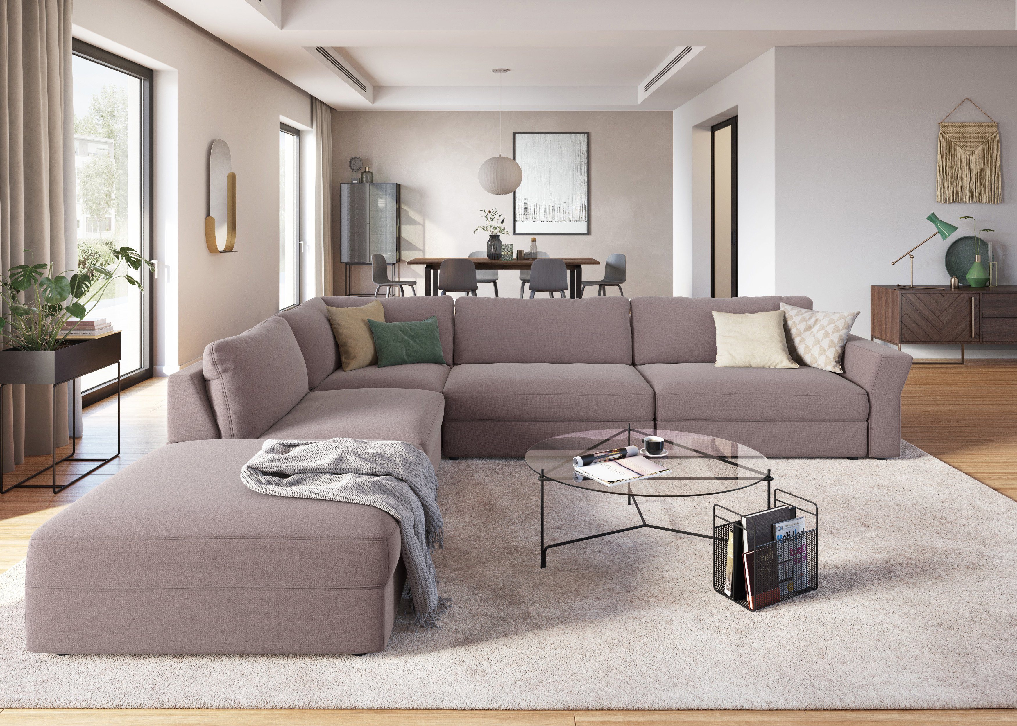 sit&more Hoekbank Cadabra L-vorm Breedte 356 cm, met zitdiepteverstelling