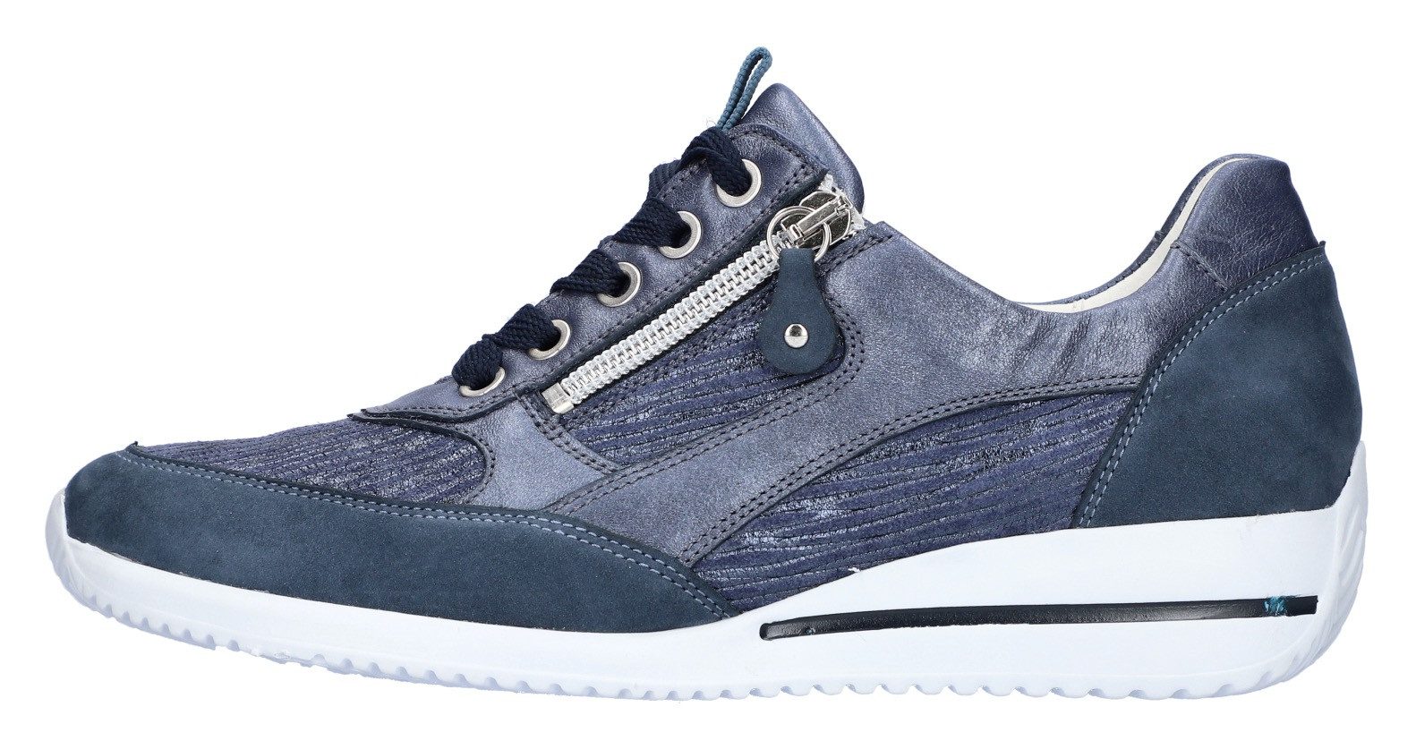 Waldläufer Sneakers met sleehak HIMONA , lage schoen, veterschoen, comfortabele schoen met ritssluiting