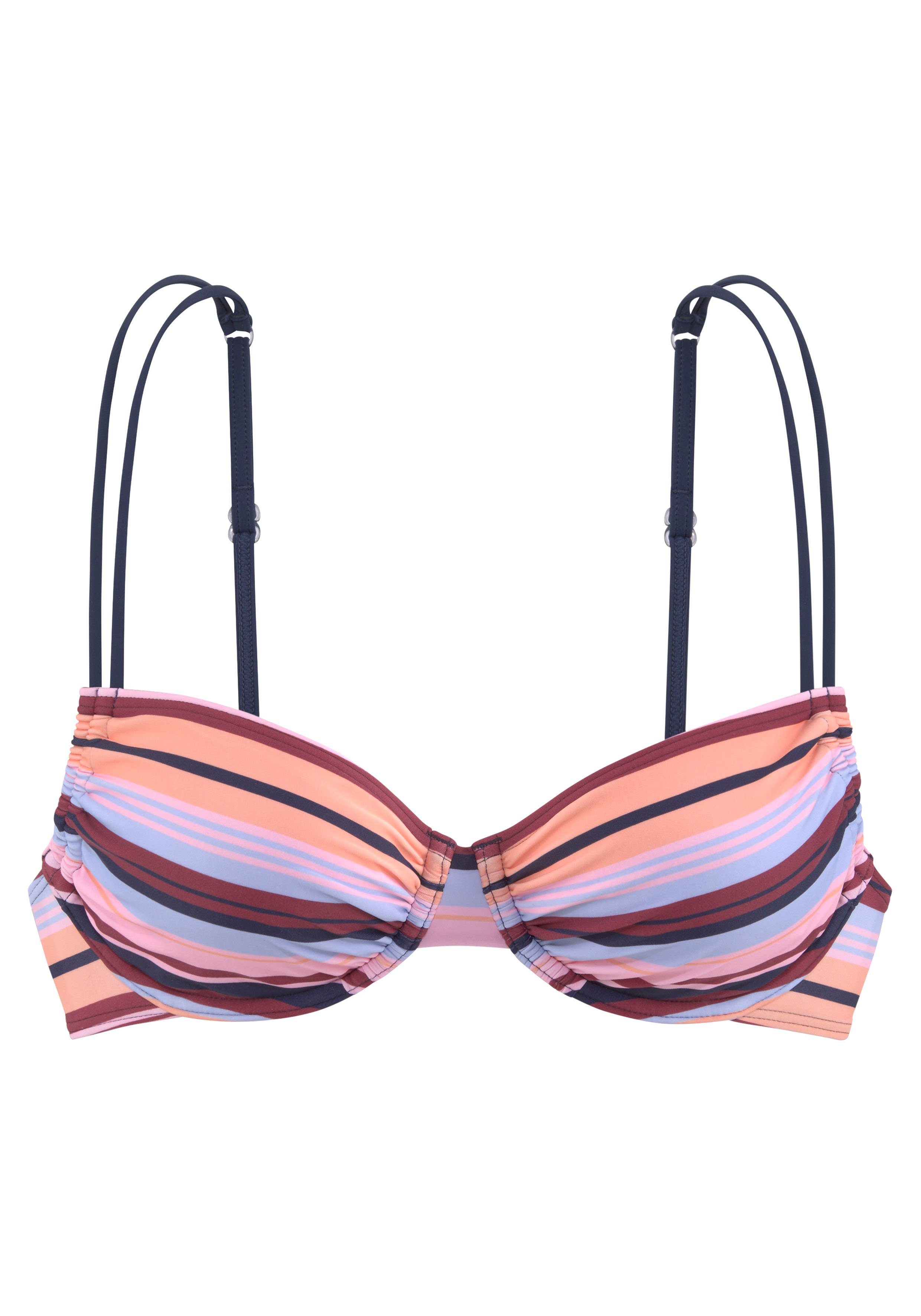 s.Oliver RED LABEL Beachwear Bikinitop met beugels Pasta in trendy streep-look