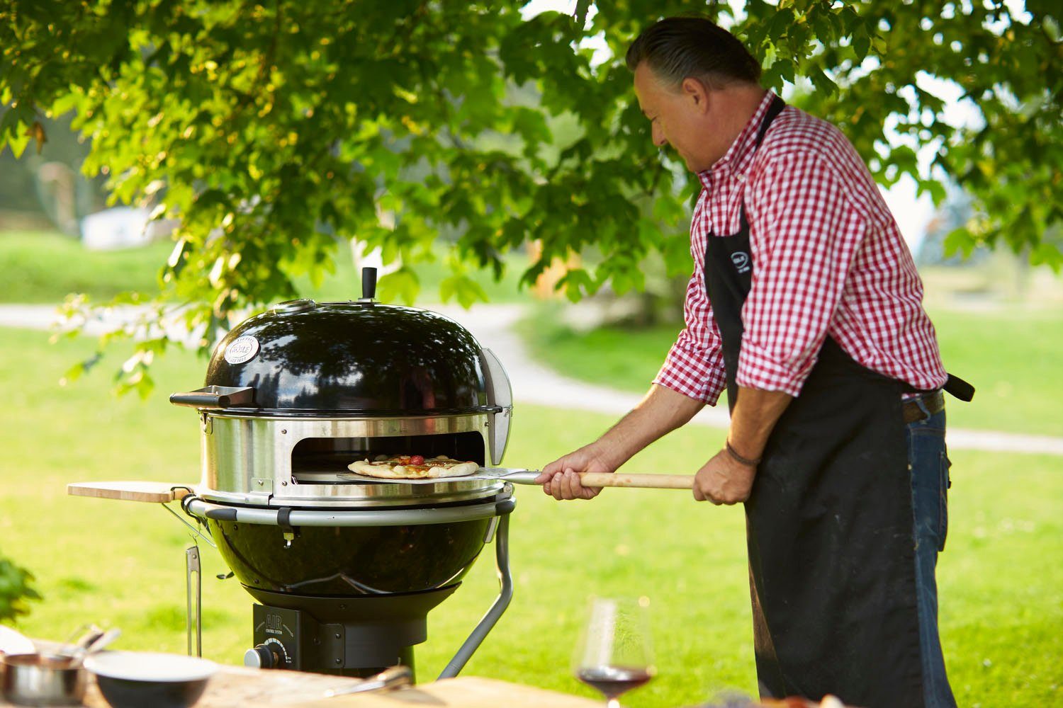 ROESLE Houtskoolbarbecue Kogelgrill No.1, 25006 AIR F60, met Air Control-systeem, opvouwbaar roestvrijstalen grillrooster