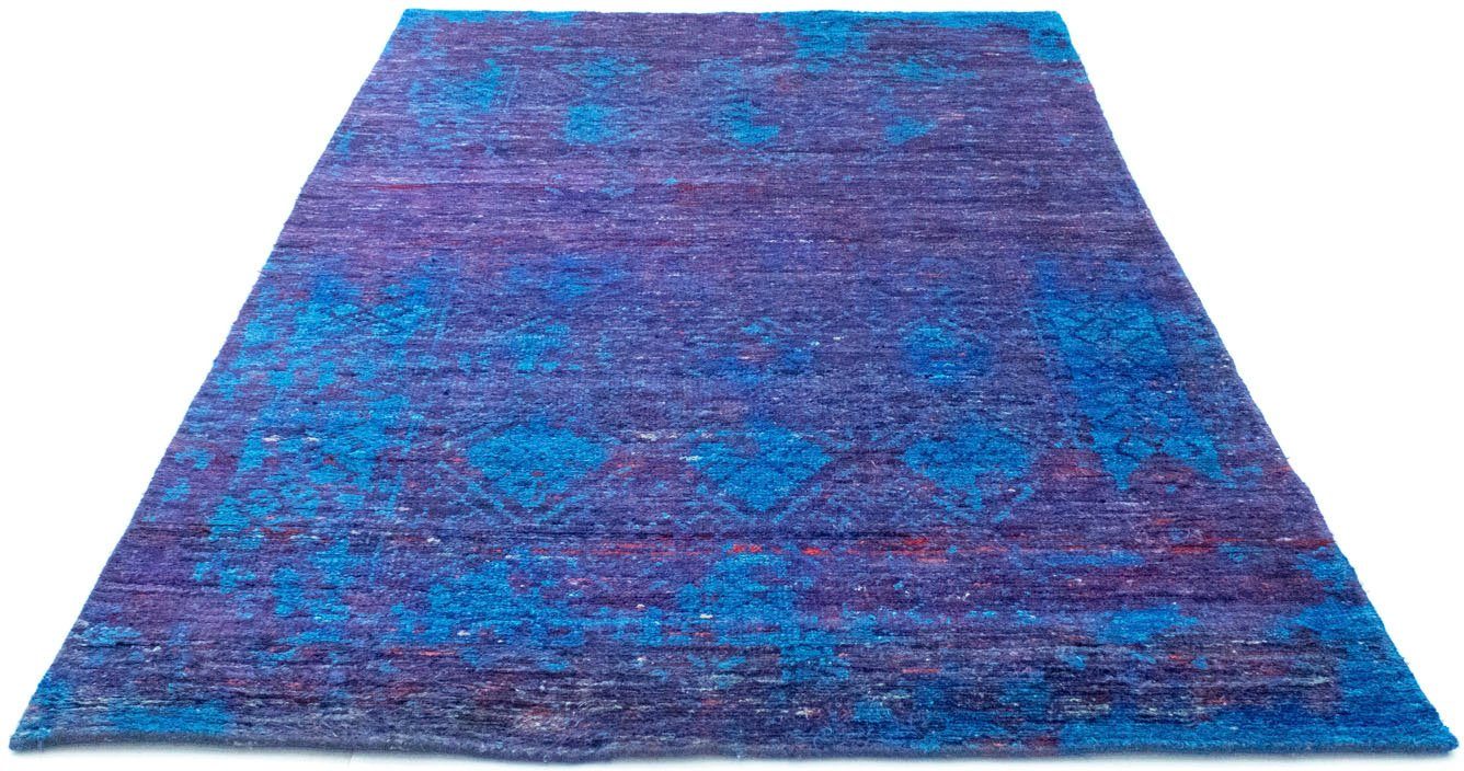 morgenland vloerkleed design-vloerkleed met de hand geknoopt blauw blauw